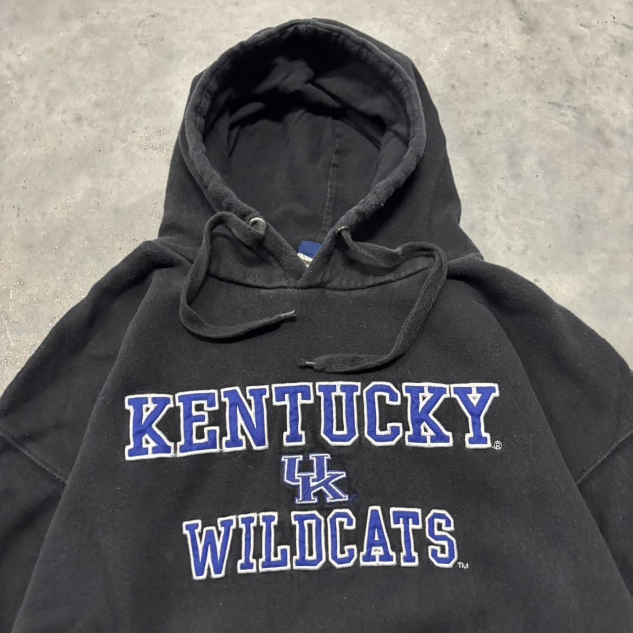 Japanese Brand × Vintage Crazy Vintage Y2K/2000s Black Kentucky Wildcats College Spellout Hoodie! Size US XL / EU 56 / 4 - 2 Thumbnail