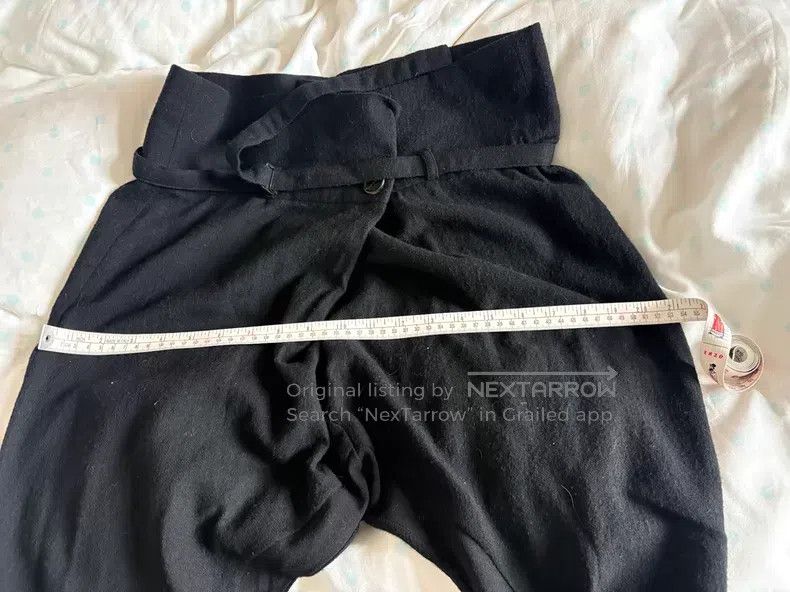 Ann Demeulemeester Ann Demeulemeester Black wool trousers with belt design, l Size 25" / US 0 / IT 36 - 6 Thumbnail