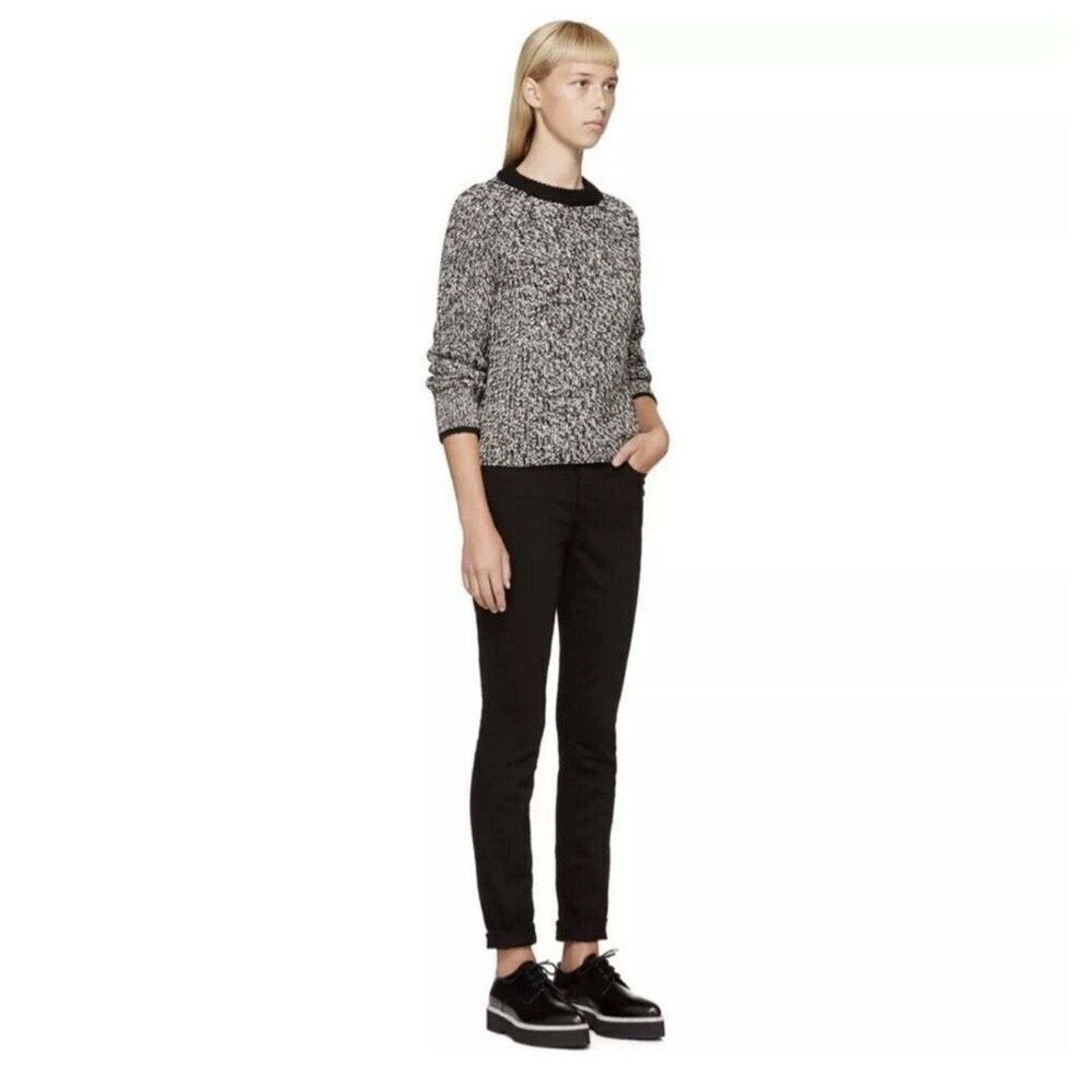 Rag & Bone Rag & Bone Black/White Karen Crew Neck Sweater - Size S Size S / US 4 / IT 40 - 3 Thumbnail