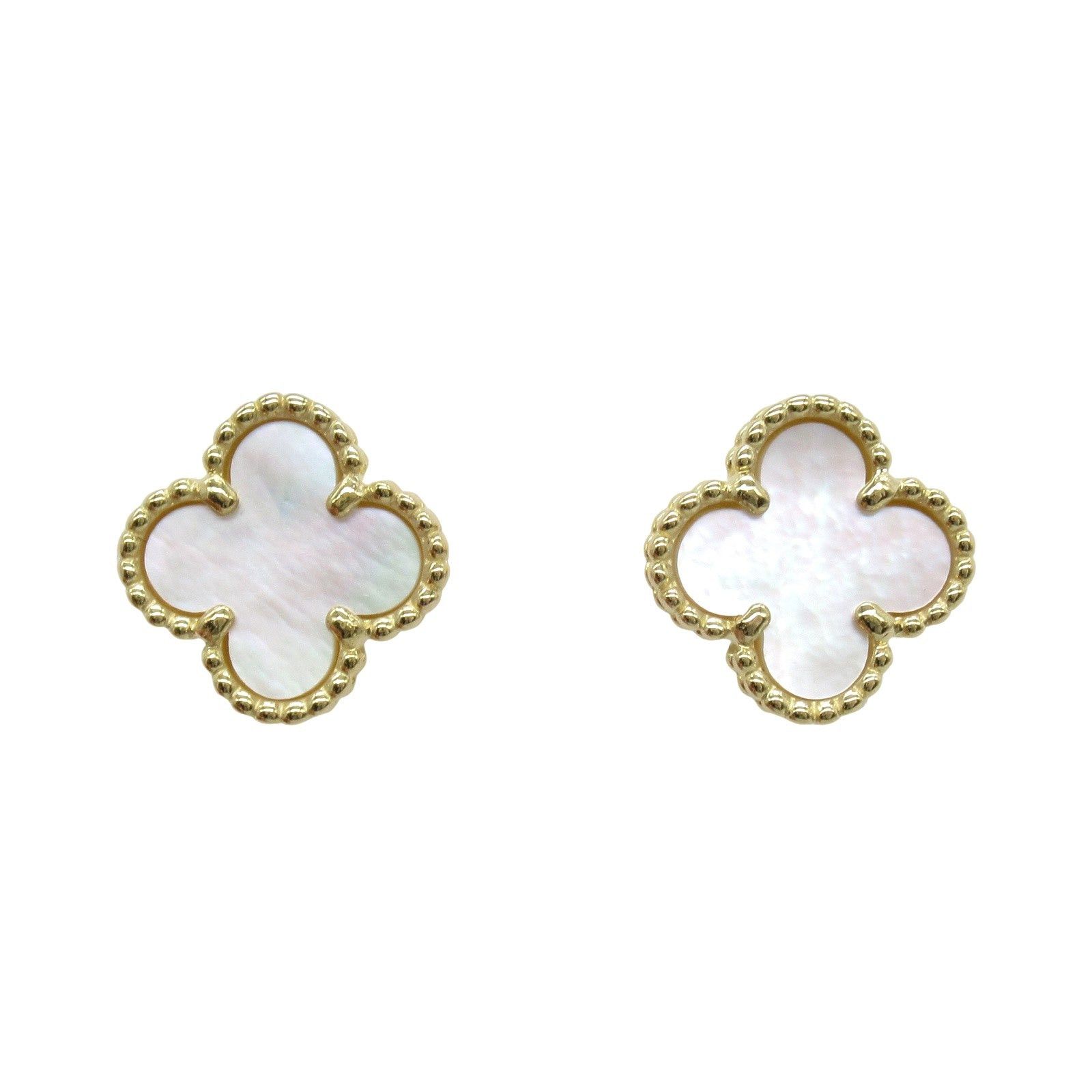 Van Cleef & Arpels Van Cleef Arpels Sweet Alhambra Earrings Mother Of Pearl K18 (Yellow Gold) White Size ONE SIZE - 1 Thumbnail