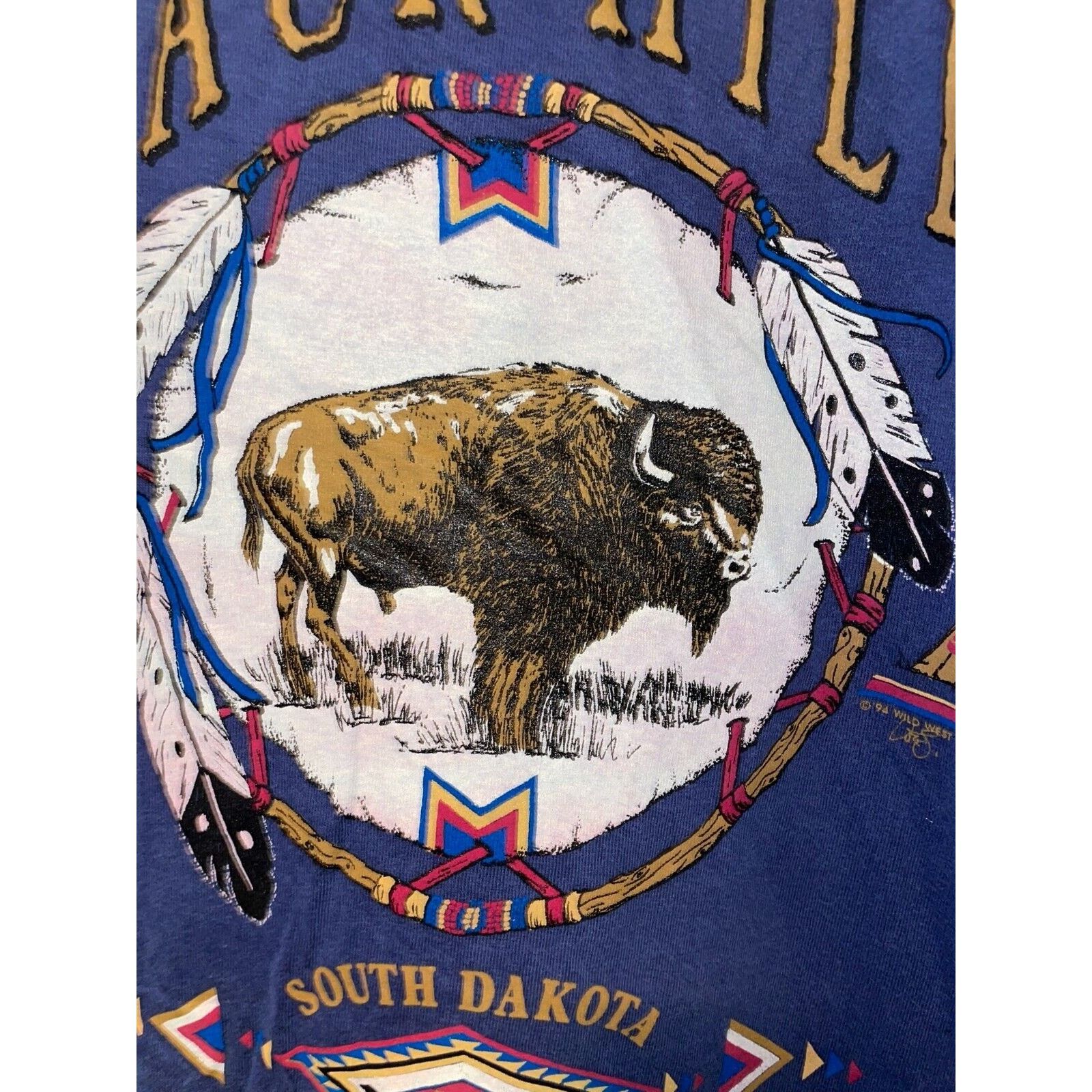 Vintage Vintage Bison Shirt Black Hills South Dakota Buffalo Tee 90s Size US L / EU 52-54 / 3 - 4 Thumbnail