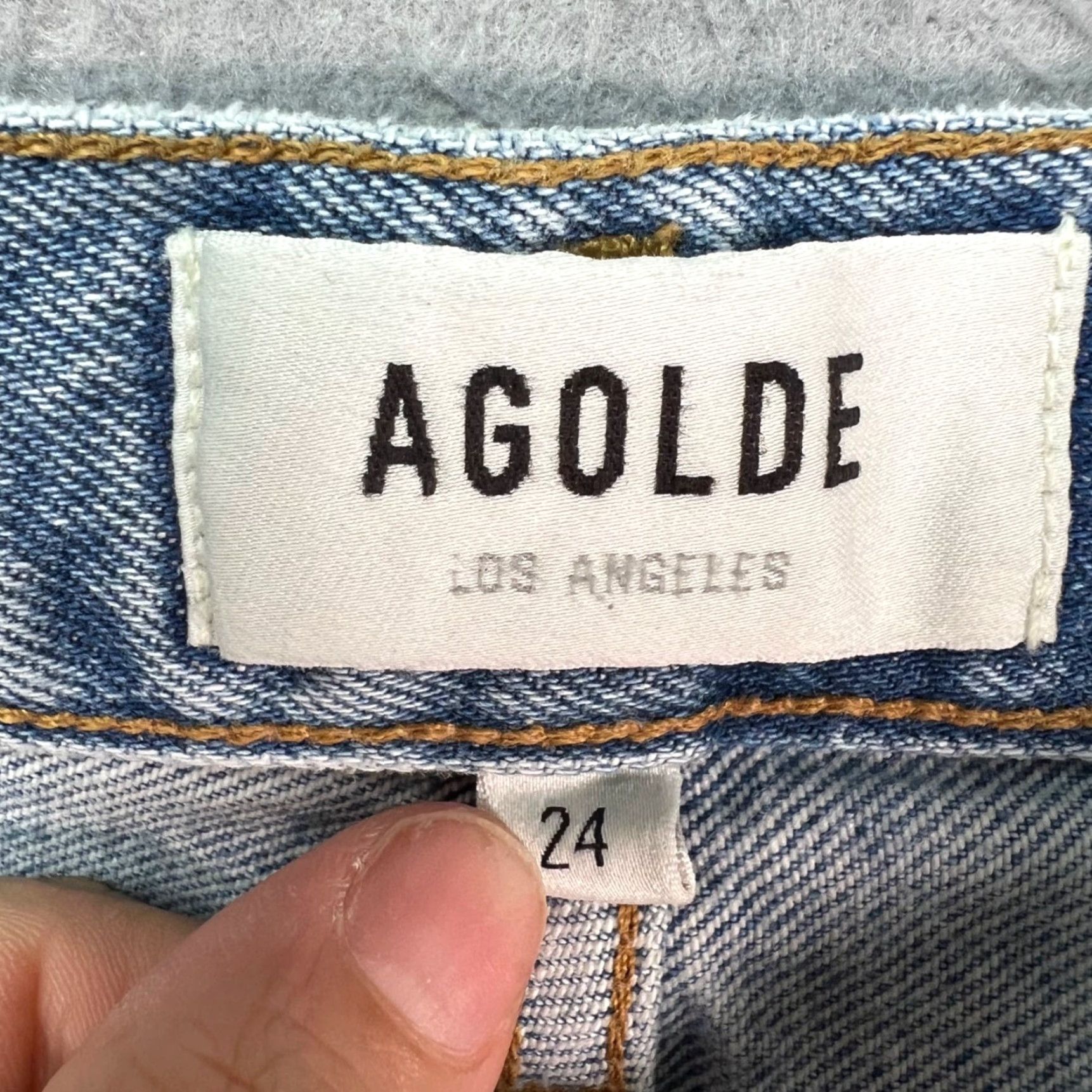 Agolde AGOLDE Jeans Slim High-Rise Light Wash Organic Cotton 24 Womens Tapered 5-Pocket Denim Blue Size 42" / US 20 - 3 Thumbnail
