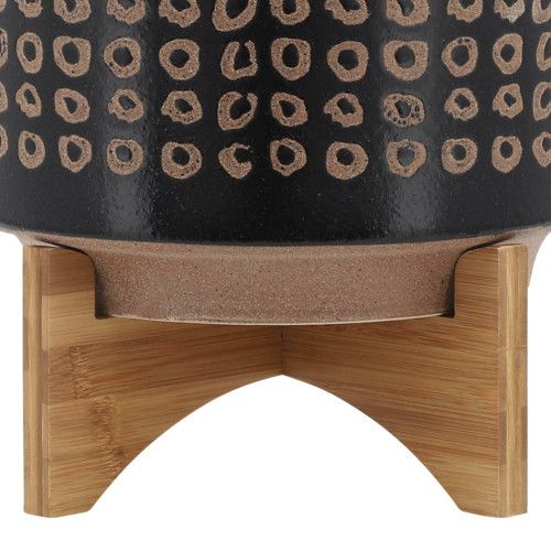 Designer × Homemade CERAMIC 10" PLANTER ON STAND, BROWN Size US L / EU 52-54 / 3 - 8 Thumbnail