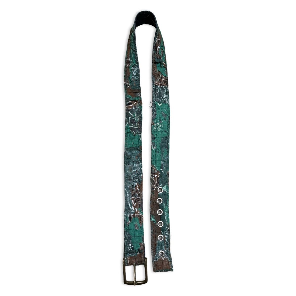 Other W&G Denim Paisley Boro Repair Buckle Belt Kapital Army Camo Size ONE SIZE - 1 Thumbnail
