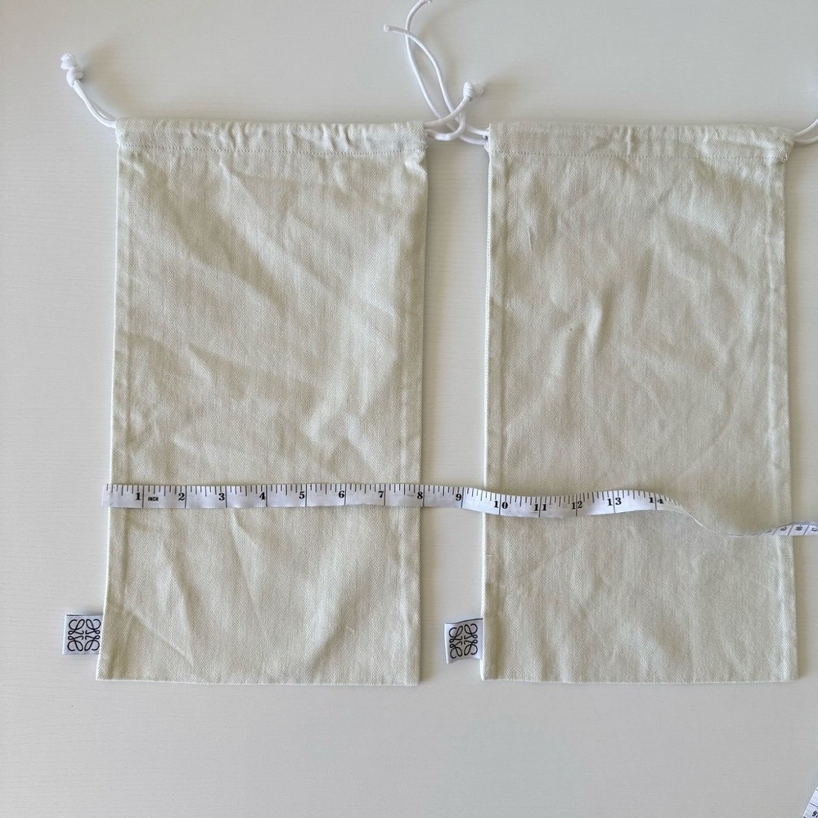 Loewe LOEWE Set of Two Cream Drawstring Dust Shoe Bags Size ONE SIZE - 6 Thumbnail