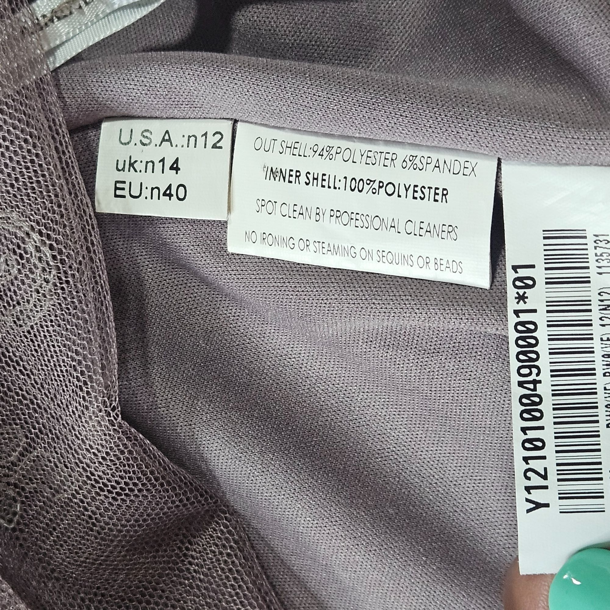 Other Jade Couture by Jasmine Lace Gown Gray 12 Formal Evening Dre Size XL / US 12-14 / IT 48-50 - 7 Thumbnail