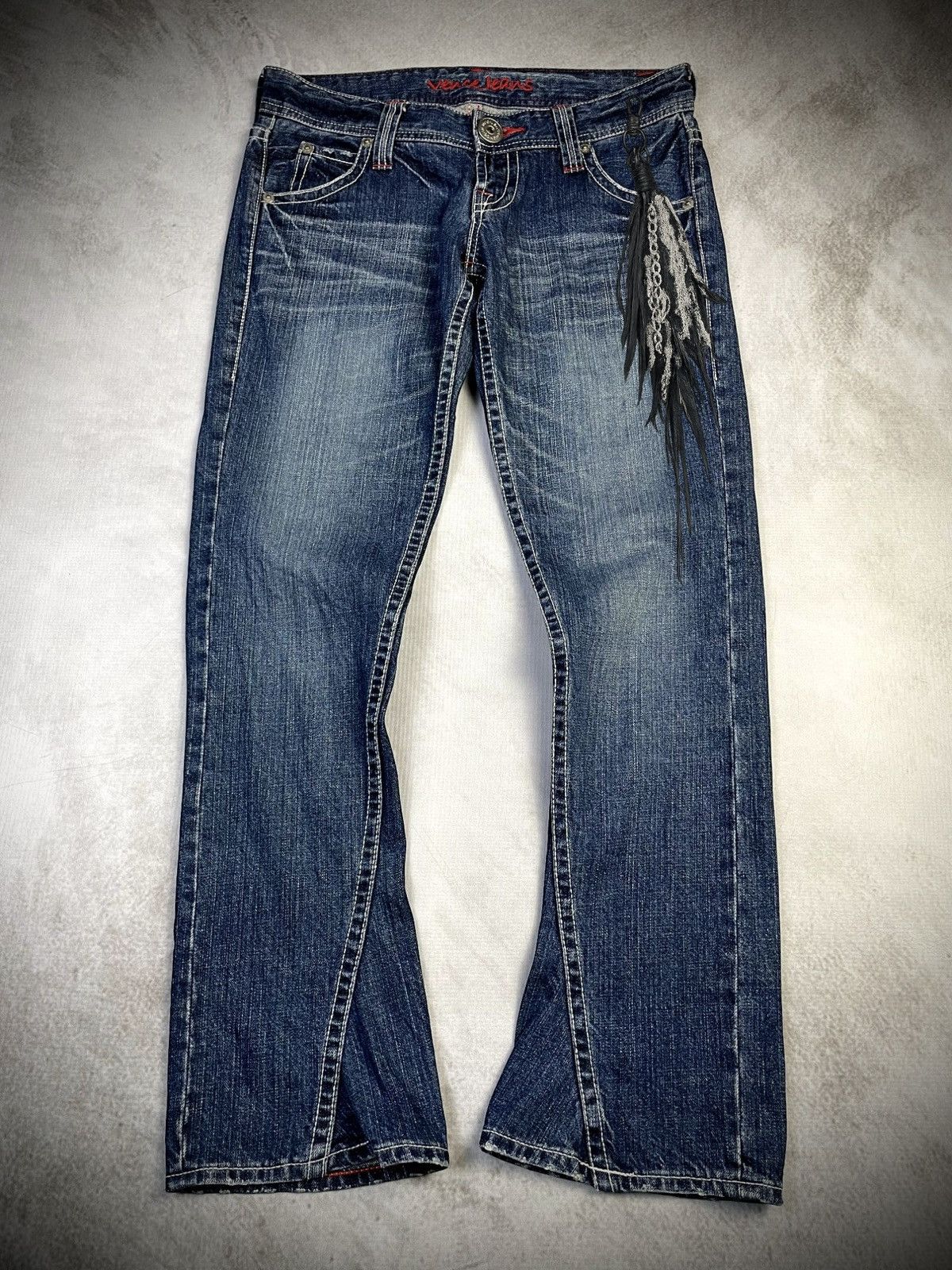 If Six Was Nine 2000s Vence 🇯🇵 Spiral Cut Flare Jeans Size US 30 / EU 46 - 1 Thumbnail