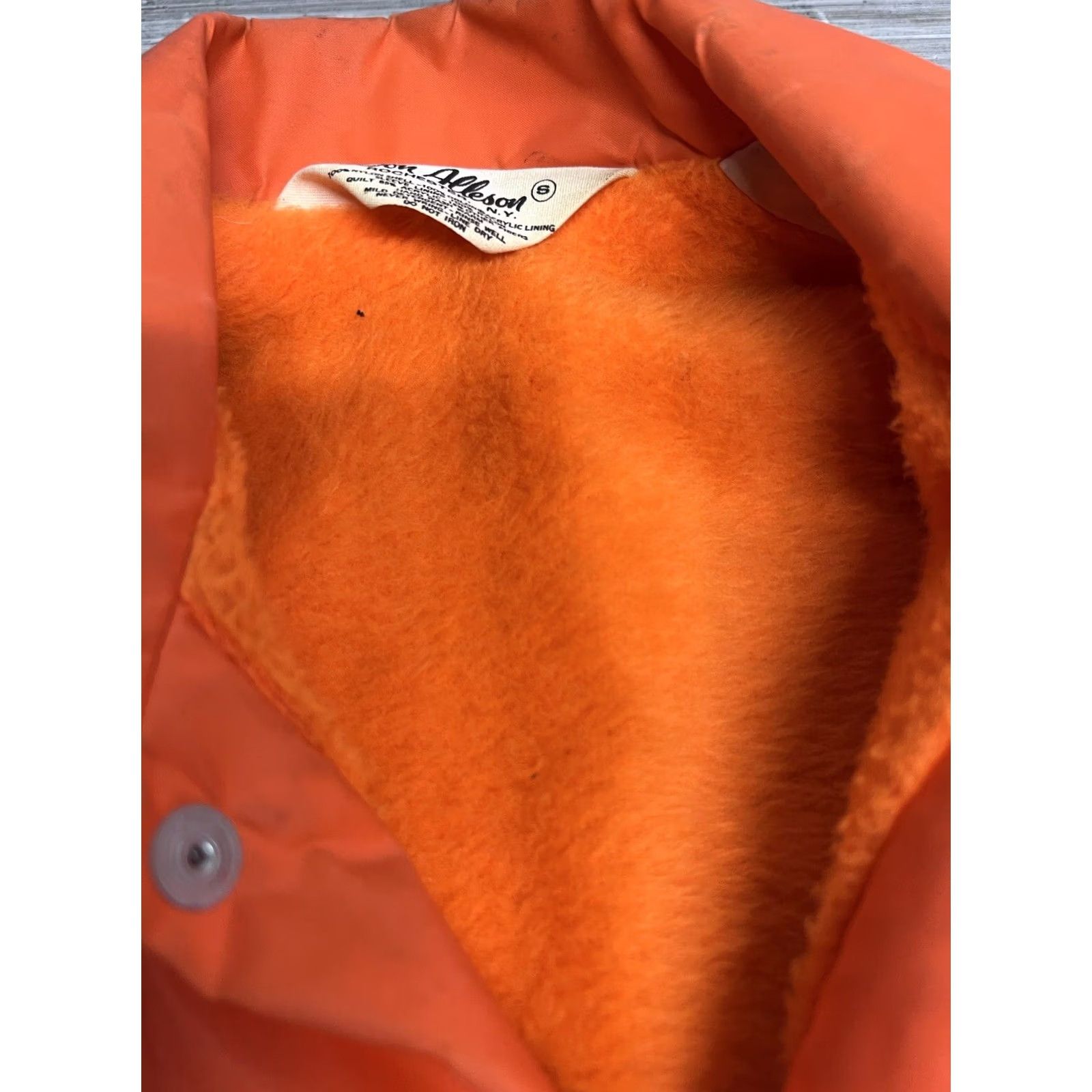 Vintage VINTAGE Don Alleson Athletic Bomber Jacket Nylon Snap Fleece Lined Blaze Orange Size S/M Unisex Adults Size US S / EU 44-46 / 1 - 4 Thumbnail