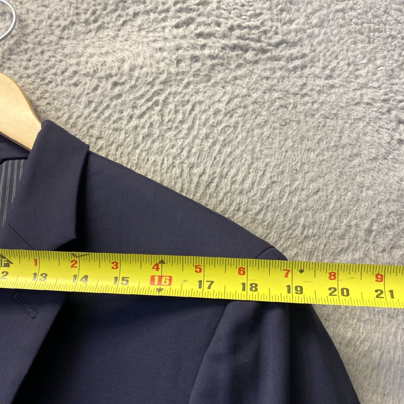 Banana Republic Banana Republic Blazer Men 42S Navy Blue Wool Slim Notch Lapel Four-Button Sleeve Inner Pockets Dry Clean Only Size 42R - 7 Thumbnail