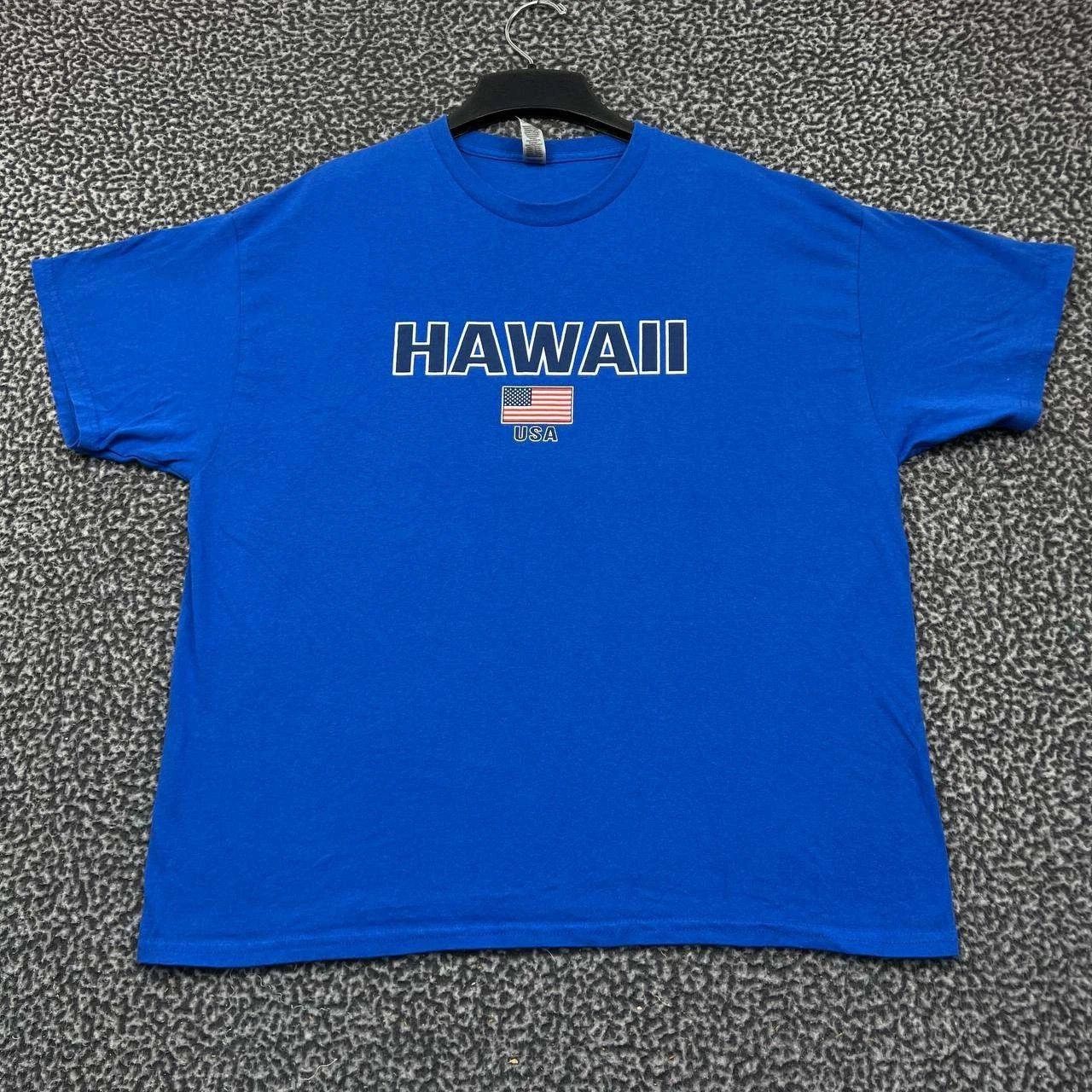 Gildan Hawaii USA Shirt Men Extra Large Blue Crew Neck Cotton Size US XL / EU 56 / 4 - 1 Thumbnail