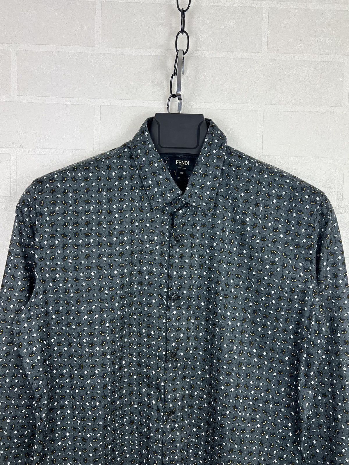 Fendi FENDI ROMA Shirt Button Up Monogram Monster Cat Eyes Pattern Size US S / EU 44-46 / 1 - 4 Thumbnail