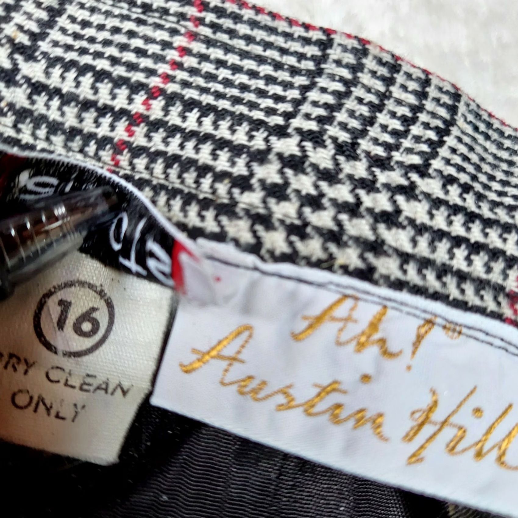 Talbots Talbots Austin Hills Skirt A-Line Midi Women 16 Black White Plaid Pockets Zip Button Fall Spring Summer Vintage No Size 38" / US 16 / IT 52 - 4 Thumbnail