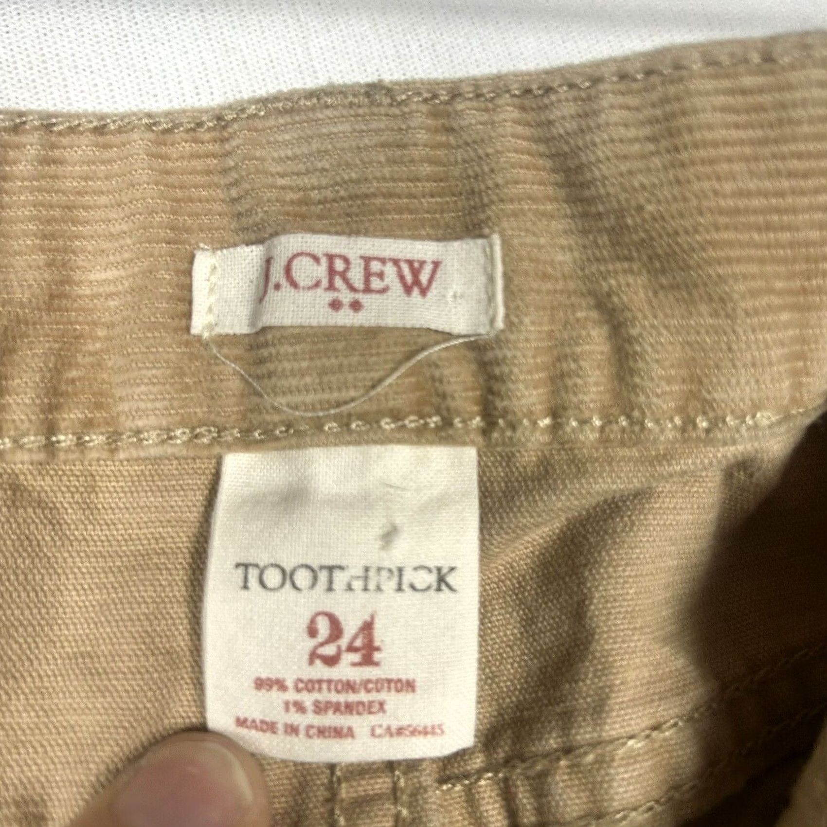 J.Crew J.CREW Womens Corduroy Jeans Skinny Toothpick Low Rise 24 Brown 5-Pocket Boho Preppy Denim Regular Rise Jeans Size 42" / US 20 - 3 Thumbnail