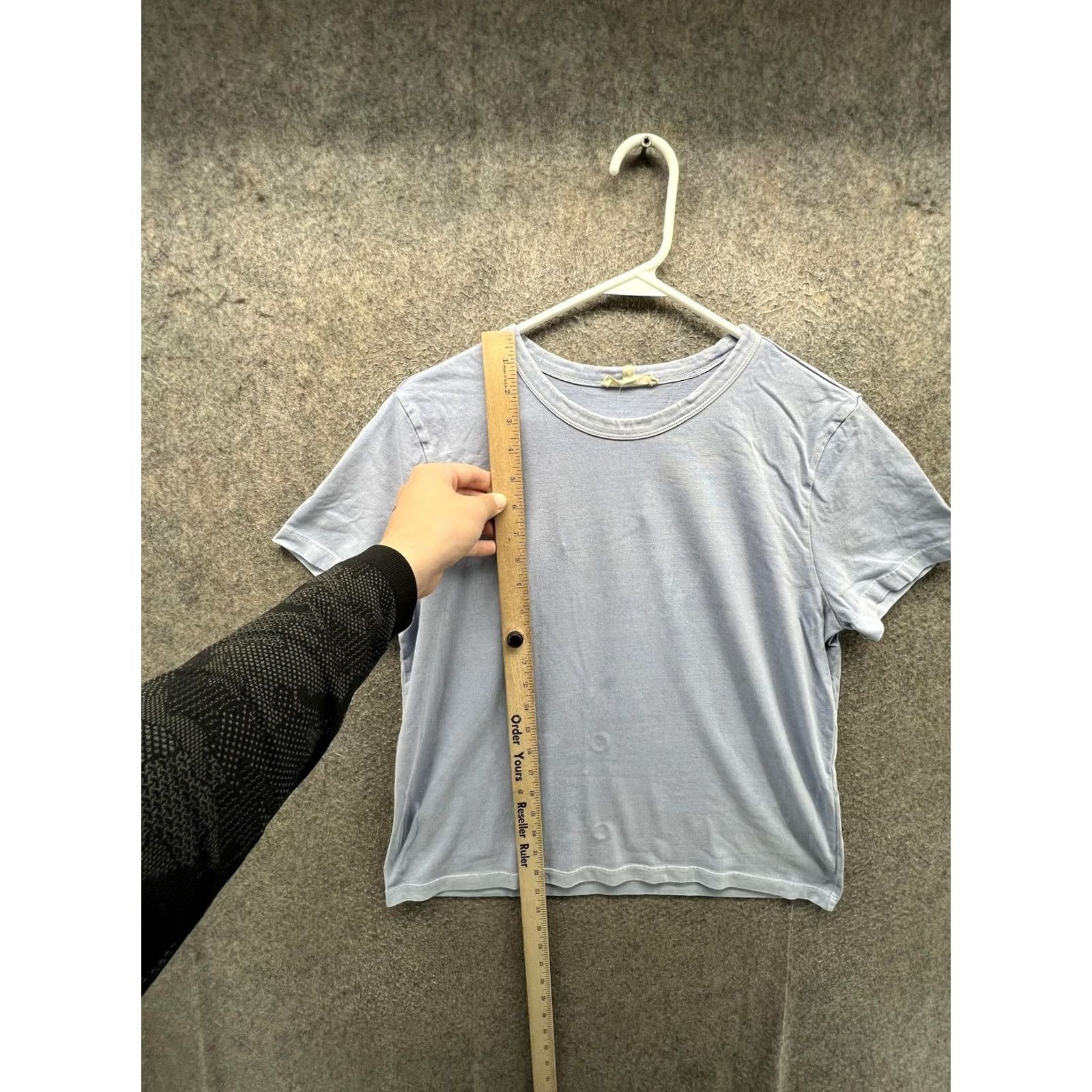 Madewell Madewell Shirt Womens Medium Blue Solid Crew Neck Short Sleeve Jersey Top Size M / US 6-8 / IT 42-44 - 6 Thumbnail