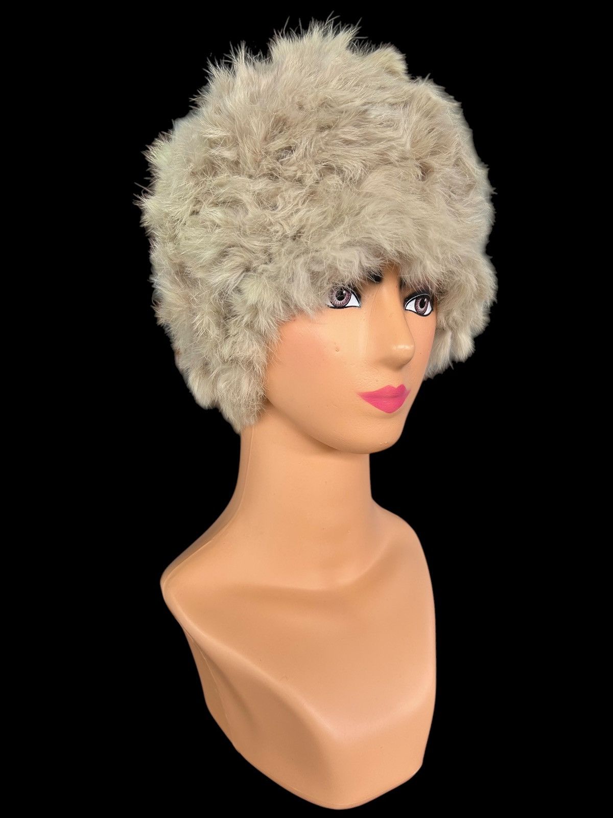 Japanese Style Hairy Fur Distressed Beanie Hats