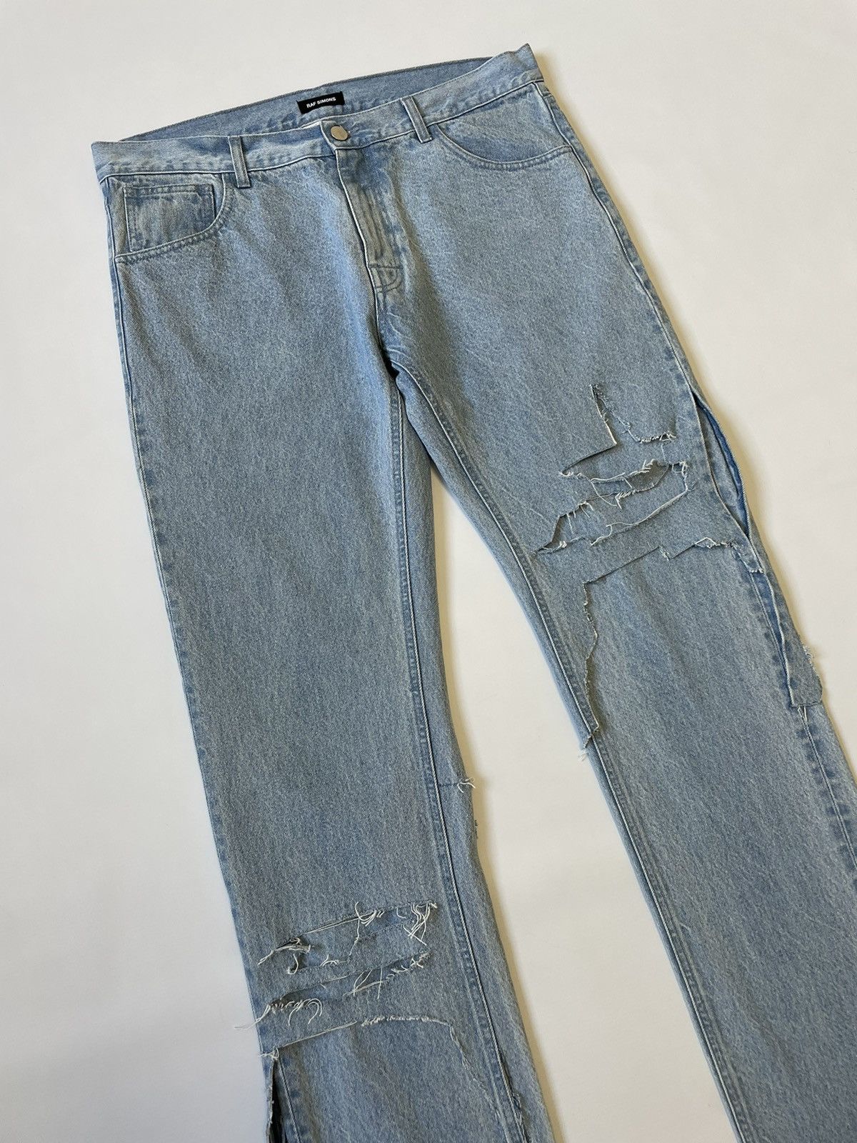 Raf Simons S/S 20 Destroyed Double Layer Jeans Size US 34 / EU 50 - 9 Thumbnail