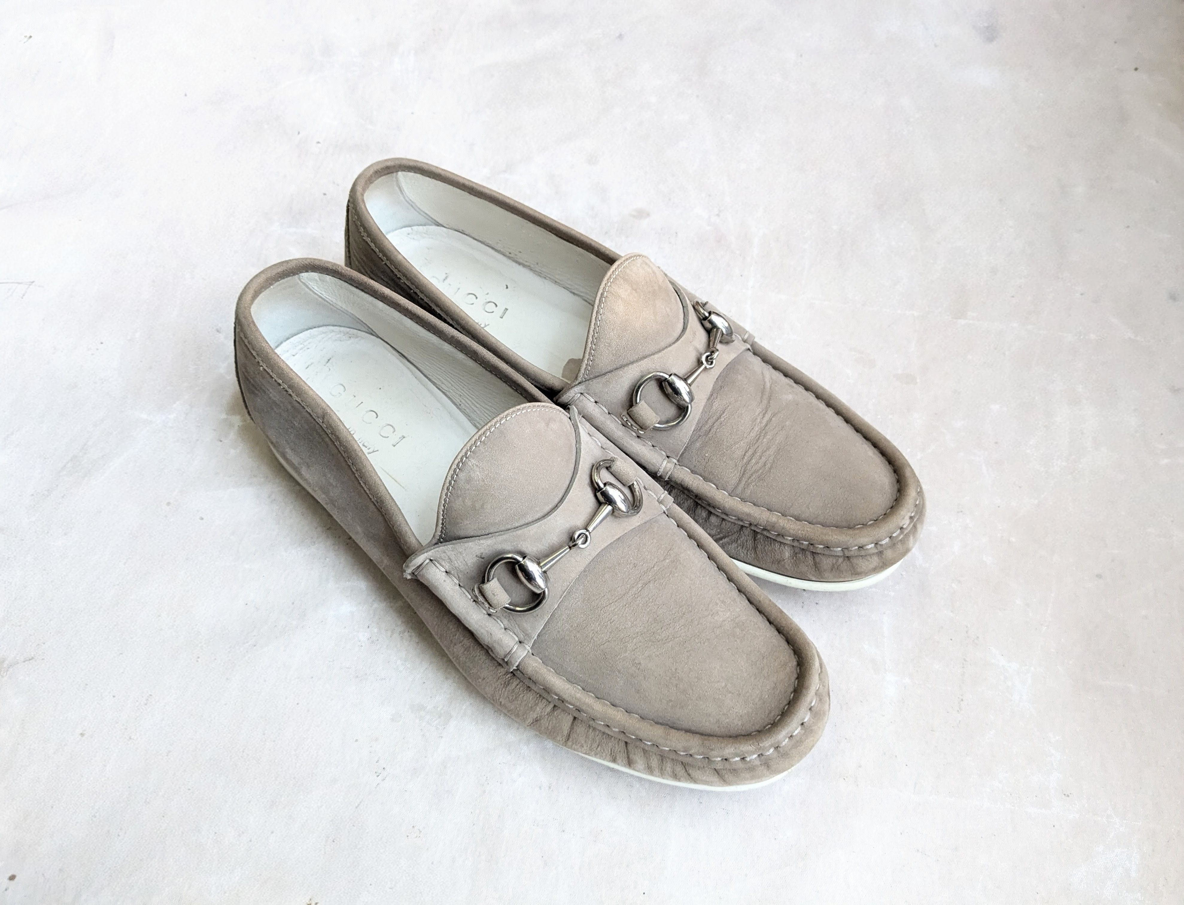 Gucci Gucci Horsebit Loafers Gray 8 Leather Size US 8 / EU 41 - 1 Thumbnail