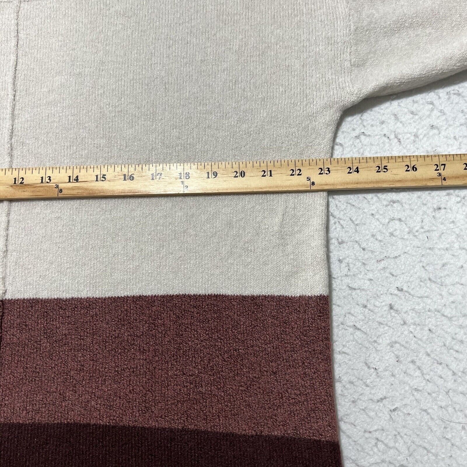 Other a.n.a Crewneck Sweater Burgundy Colorblock Pullover Size L / US 10 / IT 46 - 8 Thumbnail