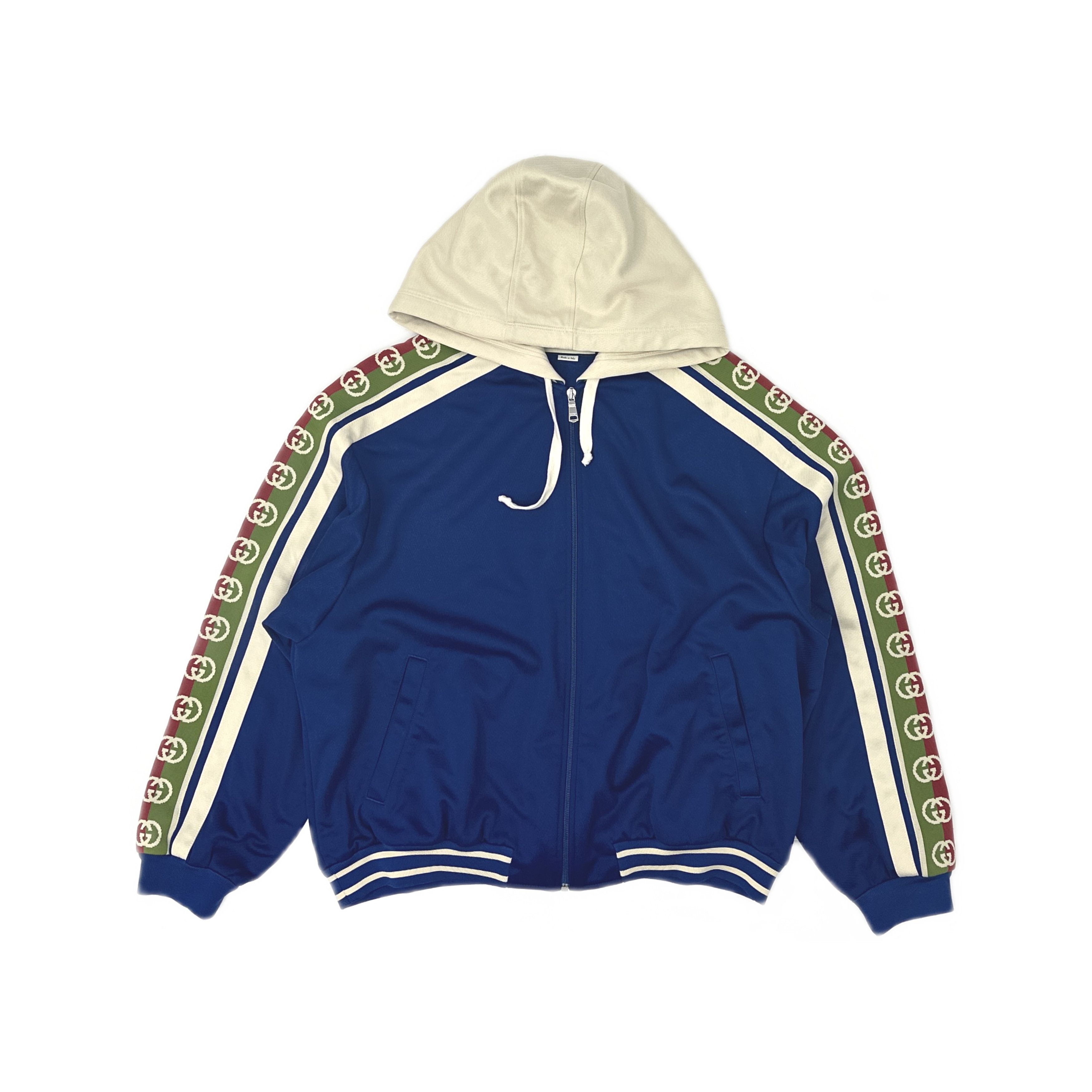 Gucci Gucci Hood Zip-up Sweatshirt with Gucci Stripe 497250 x9197