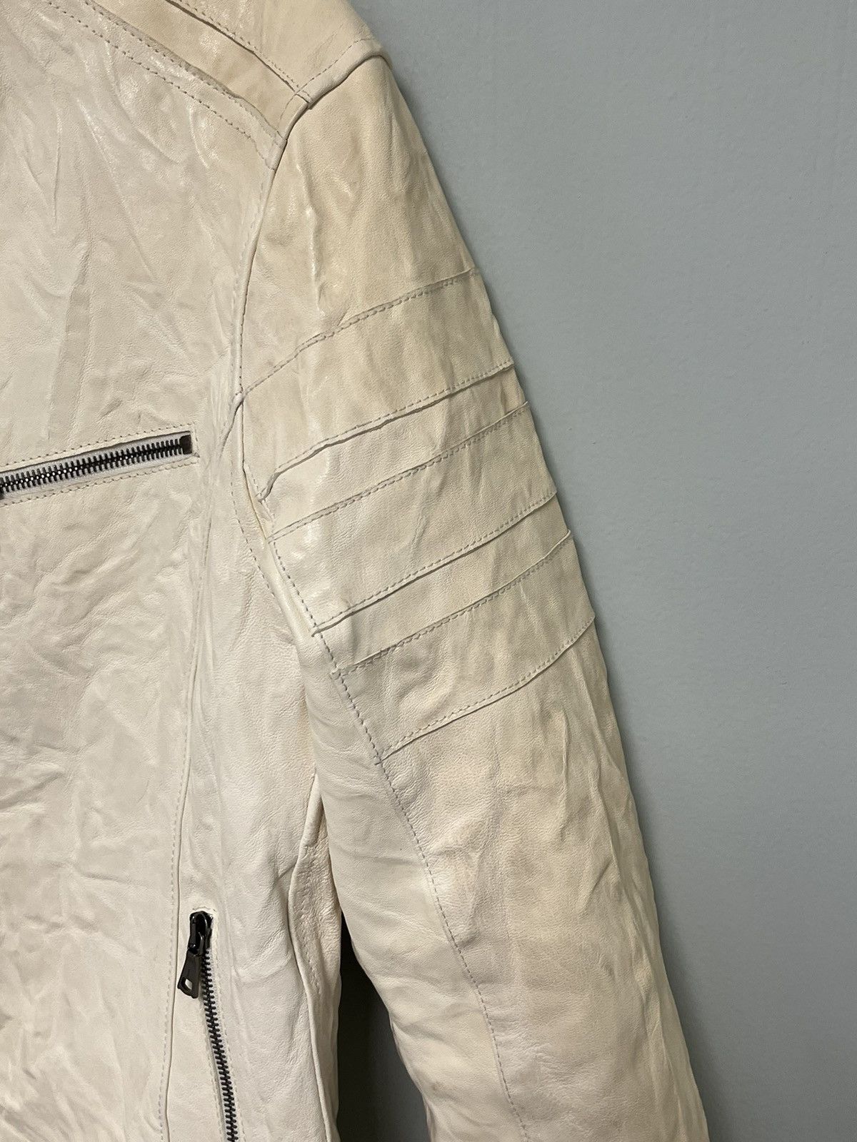 John Varvatos Off White Moto Jacket. Size US S / EU 44-46 / 1 - 6 Thumbnail