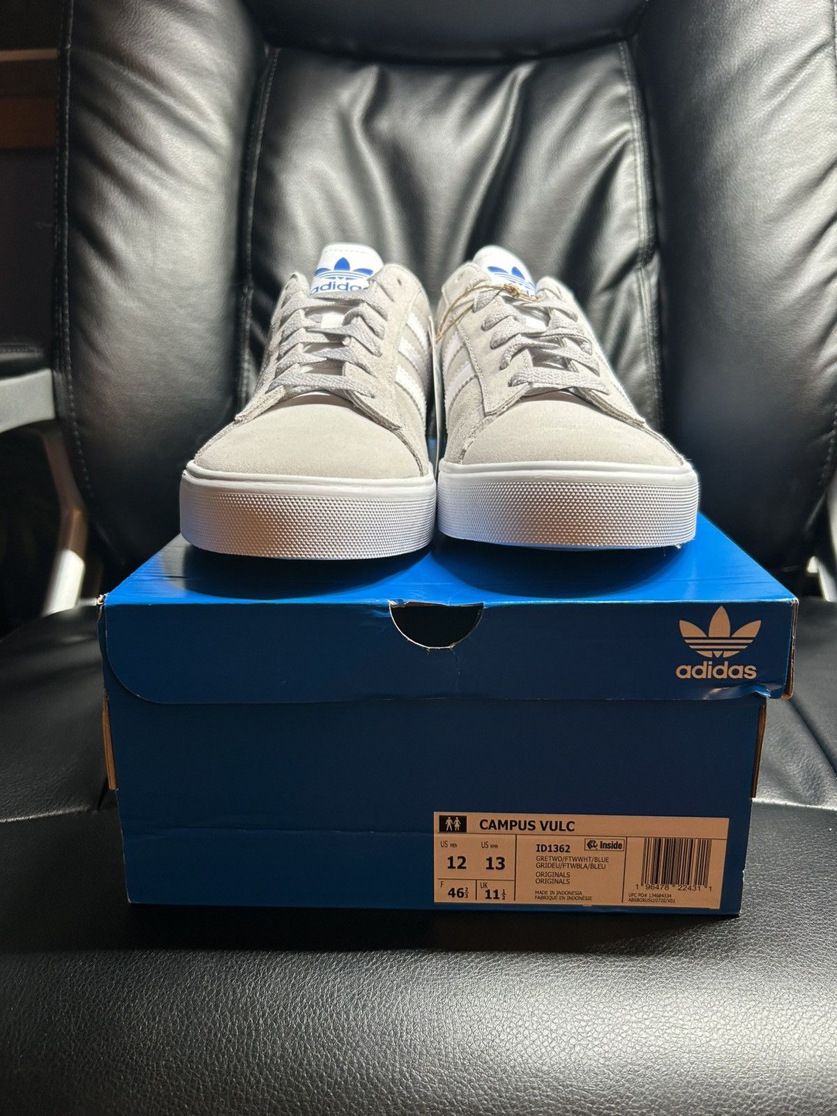 Adidas NIB NEW Adidas Originals Campus Vulc Grey Bluebird 12M Size US 12 / EU 45 - 9 Thumbnail
