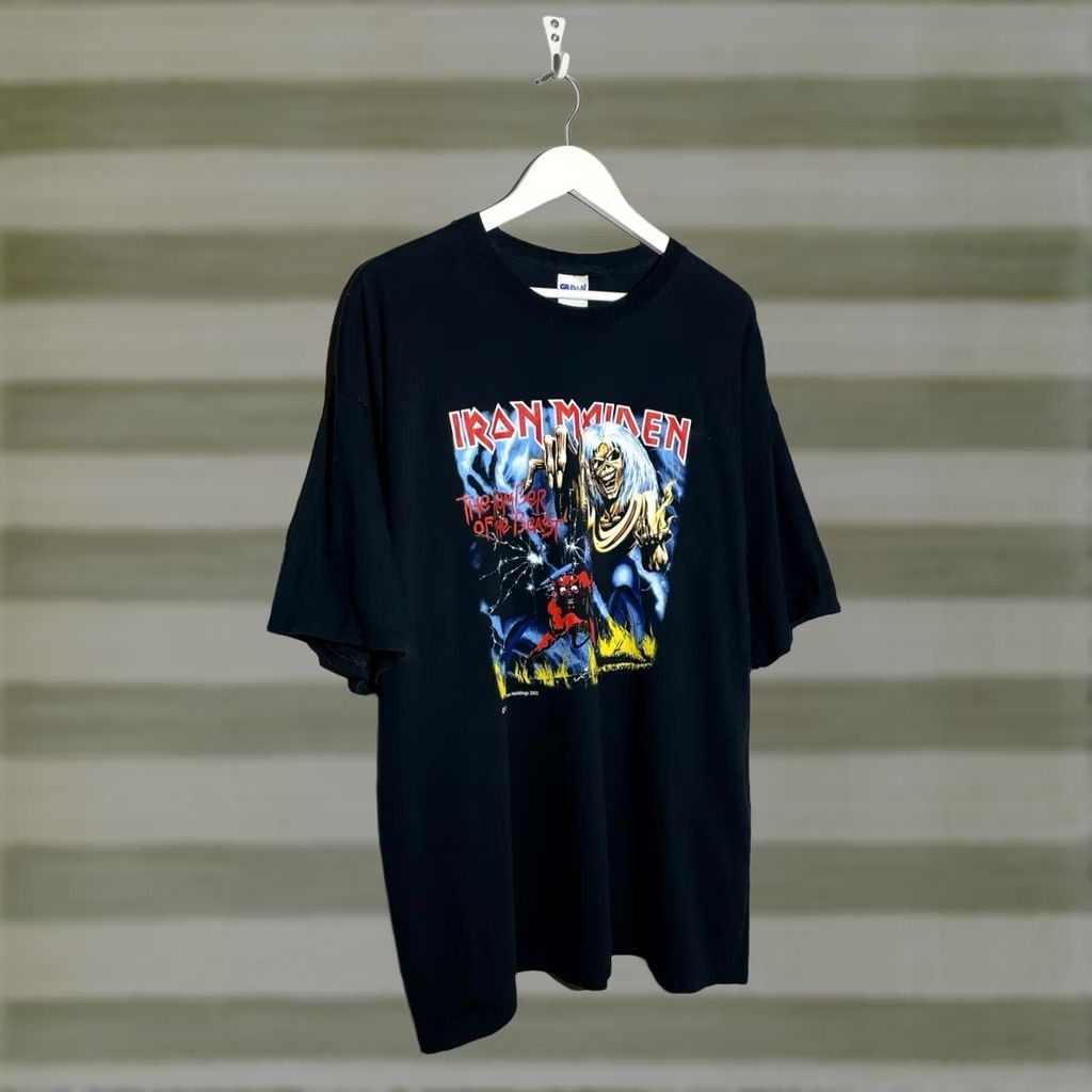 Vintage VINTAGE Iron Maiden T-Shirt 2XL Black Cotton Graphic Print Crew Neck Short Sleeve Mens Rock Band 2003 The Number Of The Beast Size US XXL / EU 58 / 5 - 1 Thumbnail