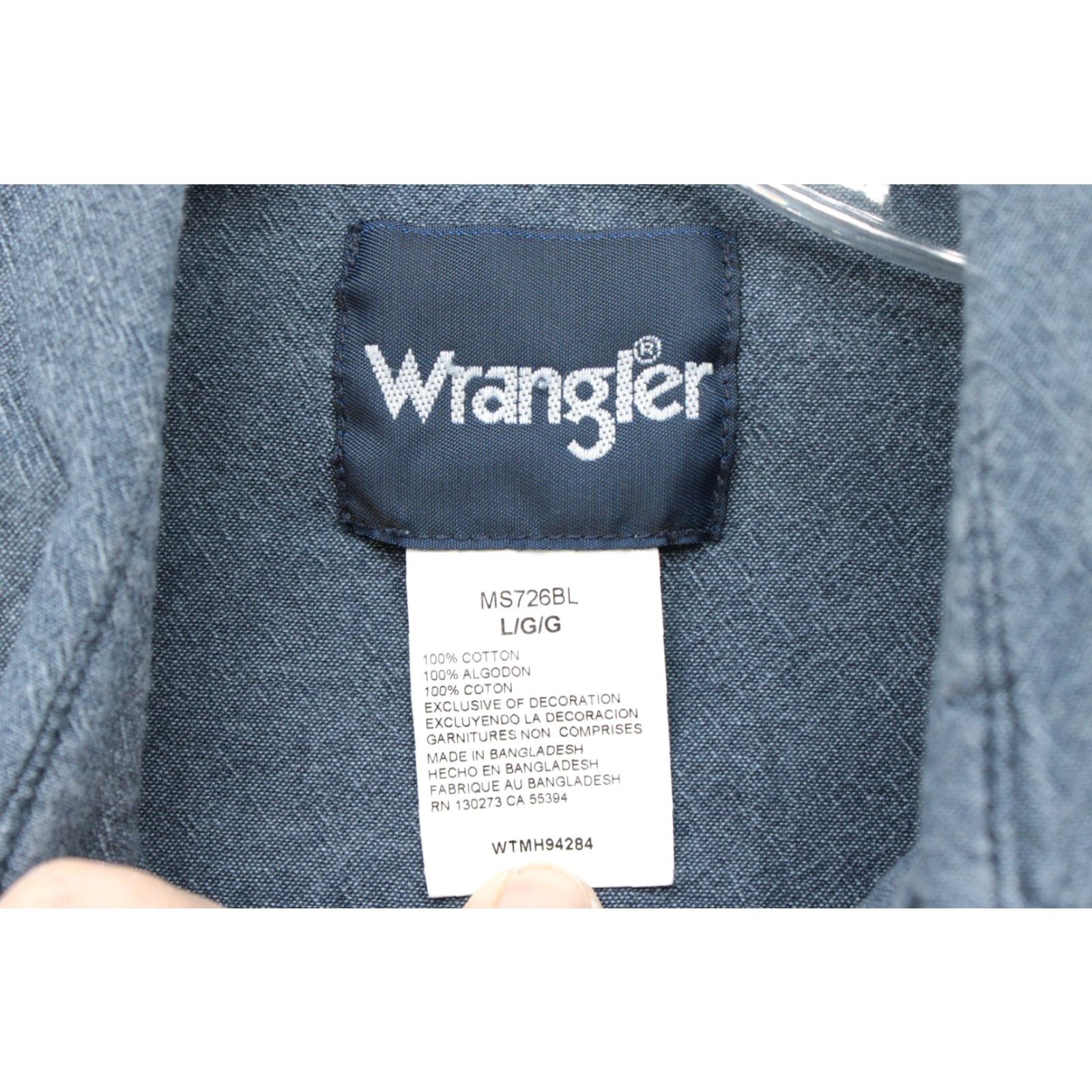 Wrangler VINTAGE Wrangler Western Pearl Snap Shirt Men's Large Blue Long Sleeve Ranch Cowboy Size US L / EU 52-54 / 3 - 6 Thumbnail