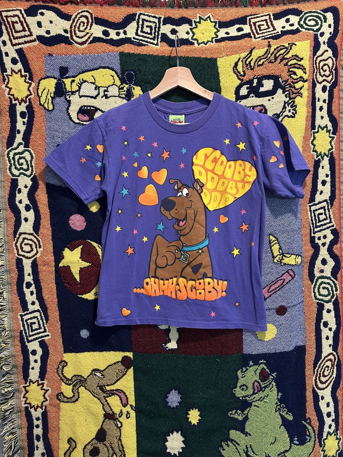 Vintage Vintage 90s Scooby Doo Hearts & Stars Tee Size S / US 4 / IT 40 - 1 Thumbnail