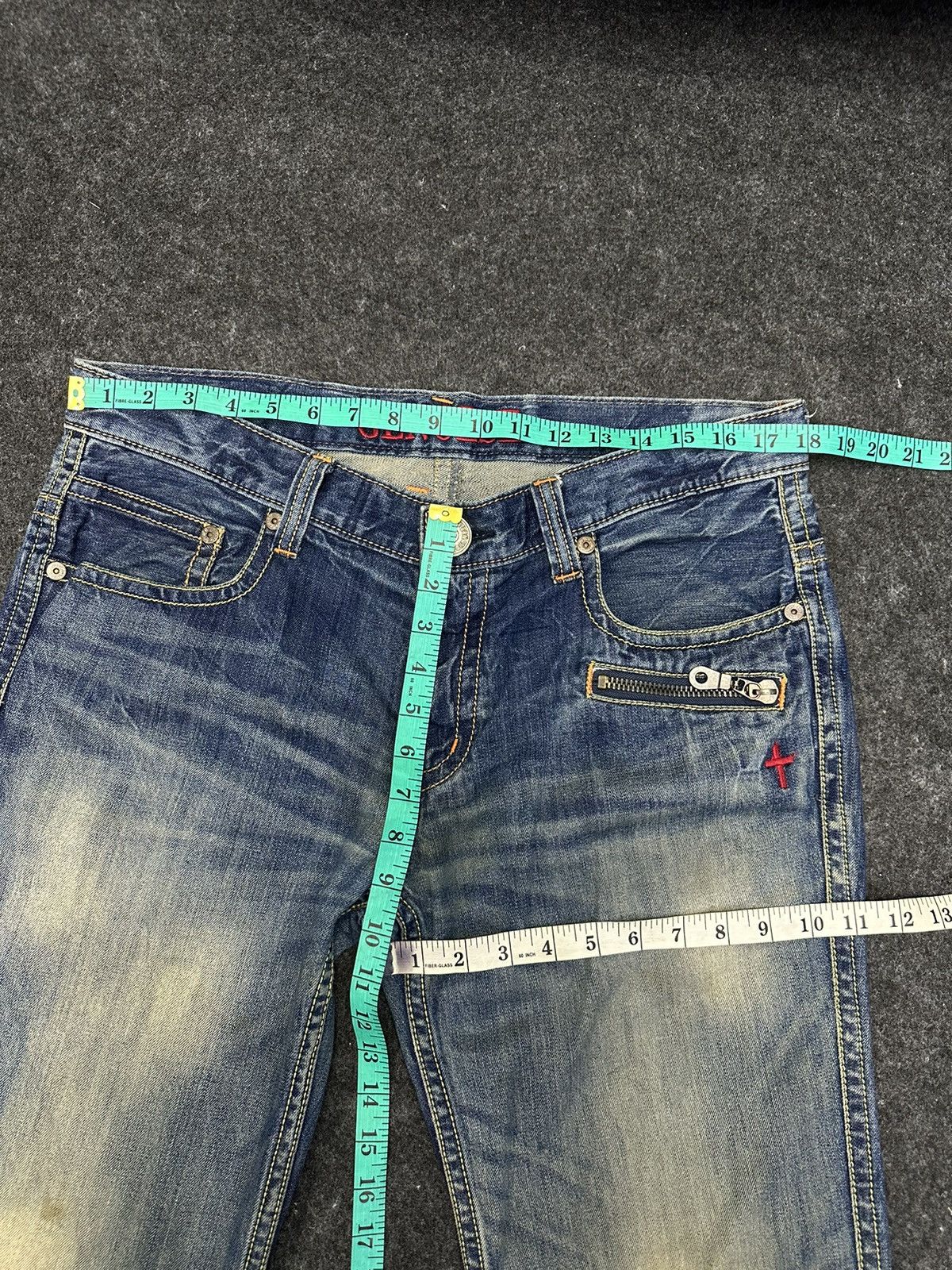 Japanese Brand Genoese Designer Blue Washed Faded Denim 36x33 F56 Size US 36 / EU 52 - 10 Thumbnail