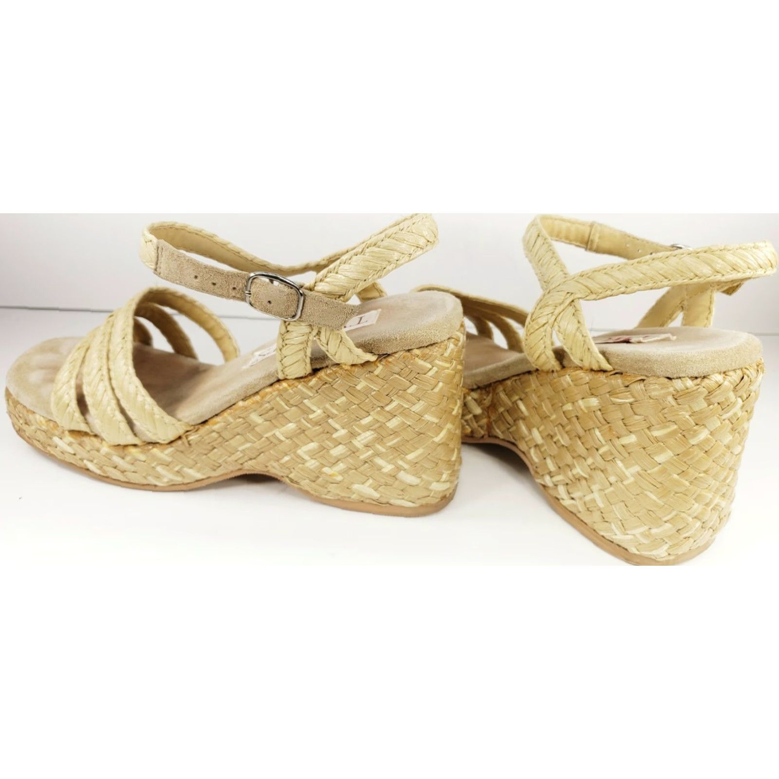 Vintage Two Lips Aruba Wedge Espidrille T-Strap Sandals Women Size 9 Beige with Box Size US 9 / IT 39 - 7 Thumbnail