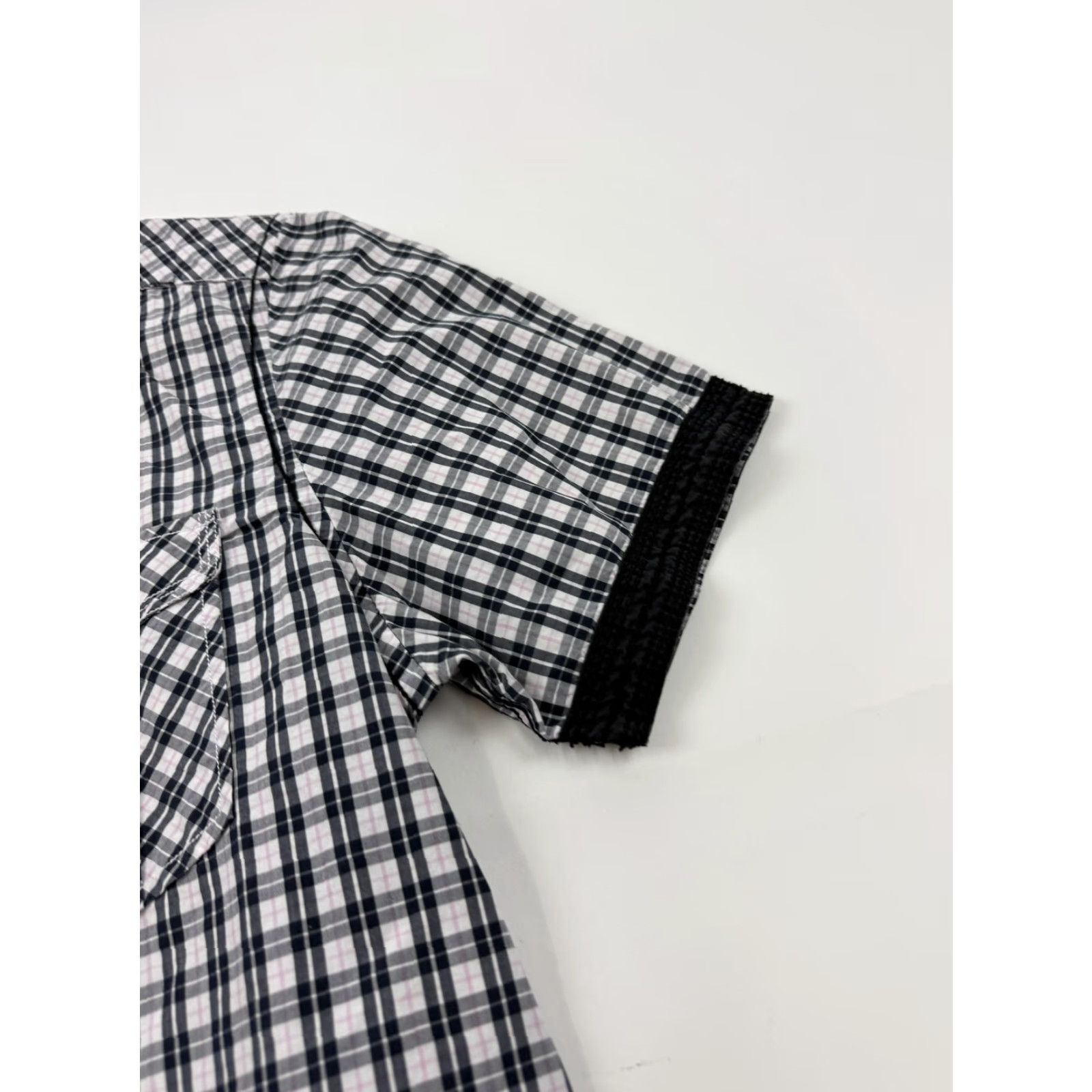Vintage 7 Diamonds Shirt Mens 2XL Black Plaid Short Sleeve Button-Up Snap Pockets Size US XXL / EU 58 / 5 - 2 Thumbnail