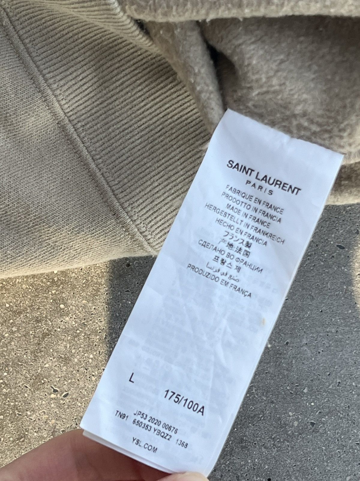 Hedi Slimane Hedi Slimane Saint Laurent Paris small logo hoodie beige Size US L / EU 52-54 / 3 - 6 Thumbnail