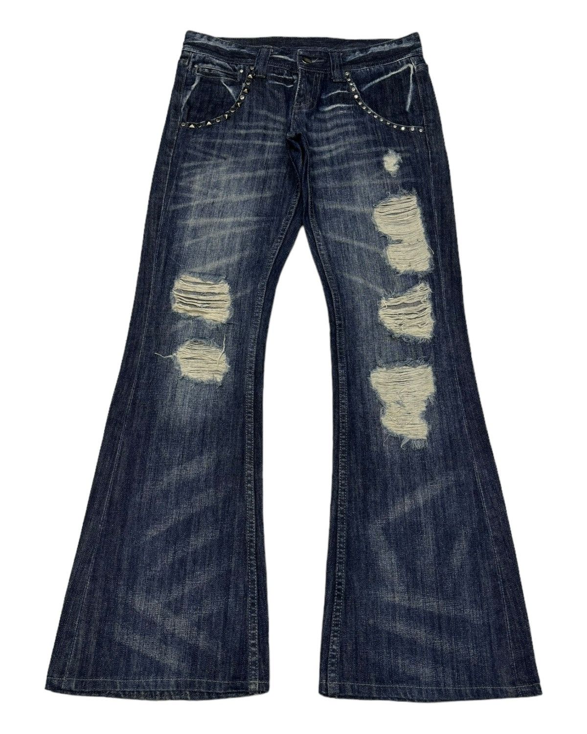 Murder License MURDER LICENSE STUDDED DISTRESS FLARED JEANS Size US 32 / EU 48 - 9 Thumbnail