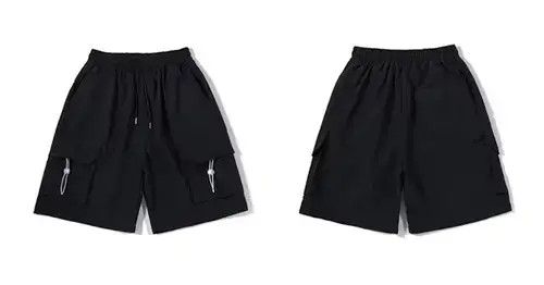 Goods 21SS Indigo Union Japan Black Functional Worker Shorts Size US 32 / EU 48 - 2 Thumbnail