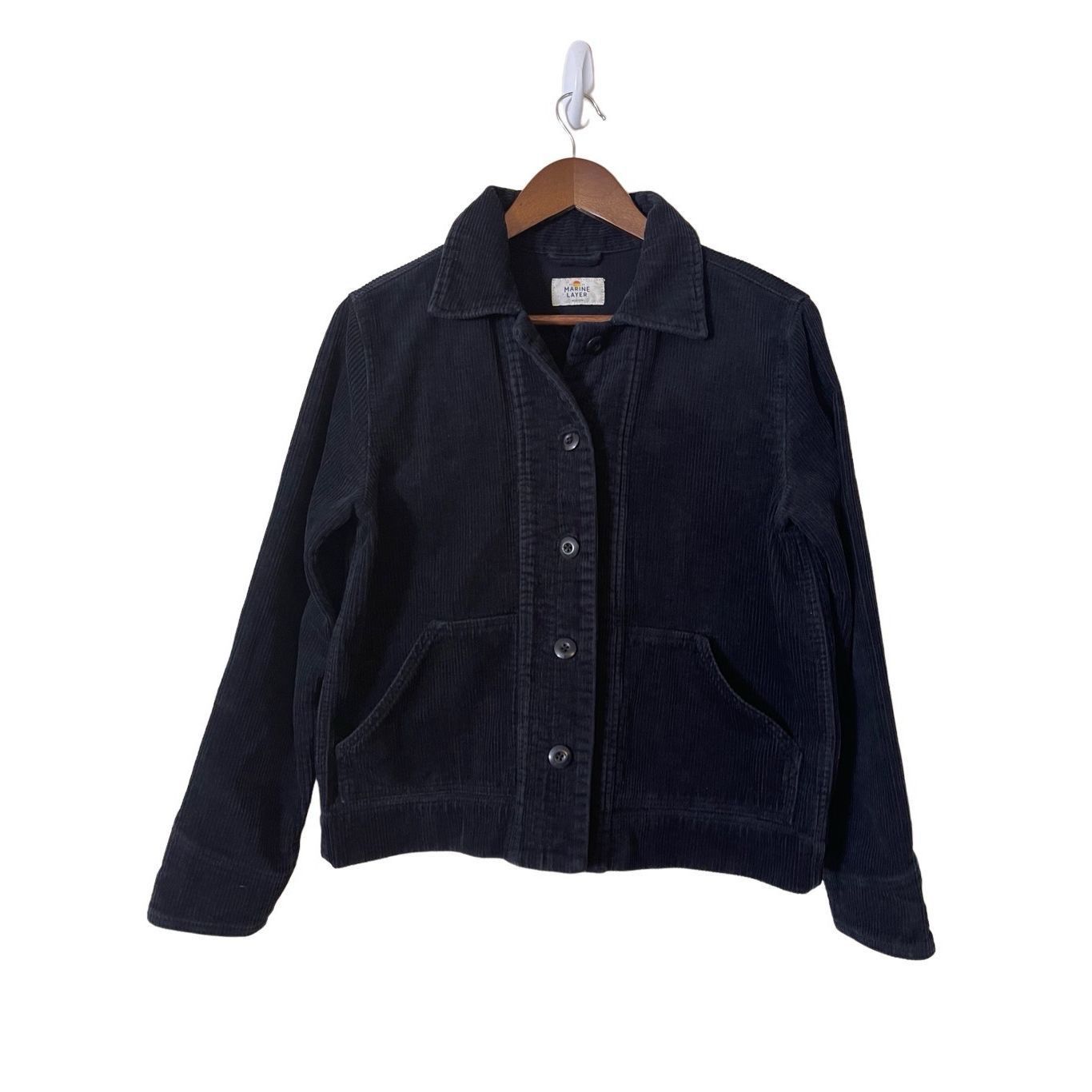 image of Marine Layer Mens Medium Corduroy Overshirt Shacket Navy Blu in Blue