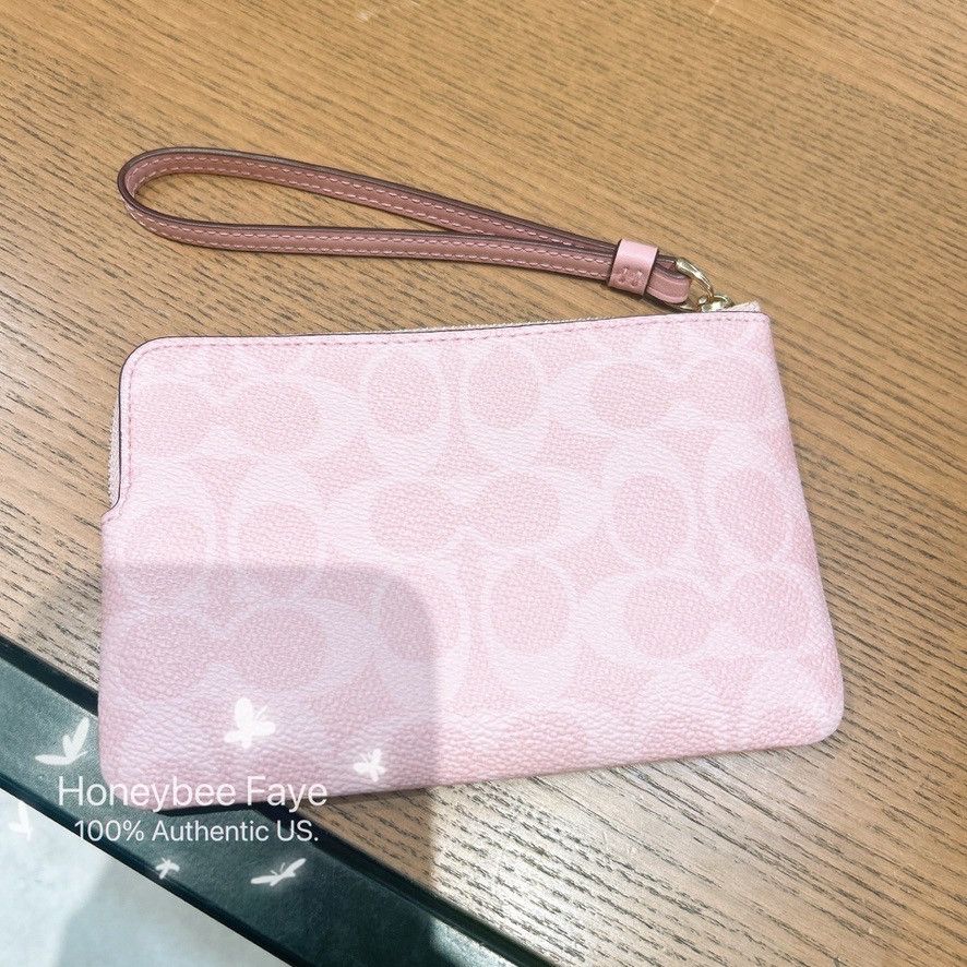 Coach Corner Zip Wristlet In Signature Canvas CAQ75 Size ONE SIZE - 2 Thumbnail