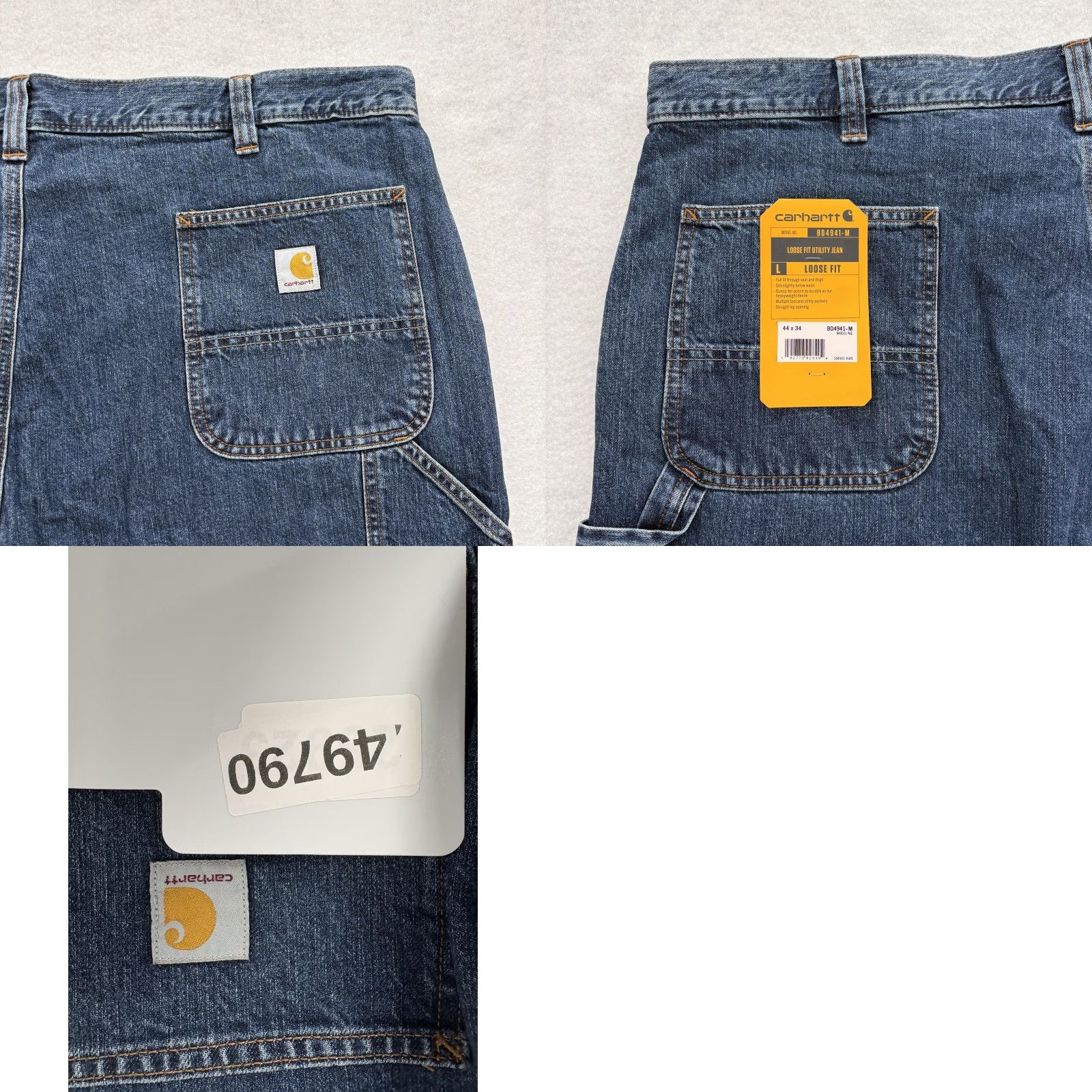 Carhartt VINTAGE Carhartt Utility Jeans Mens 44x34 Blue Medium Wash Loose Fit Denim Workwear NWT Size US 44 / EU 60 - 9 Thumbnail