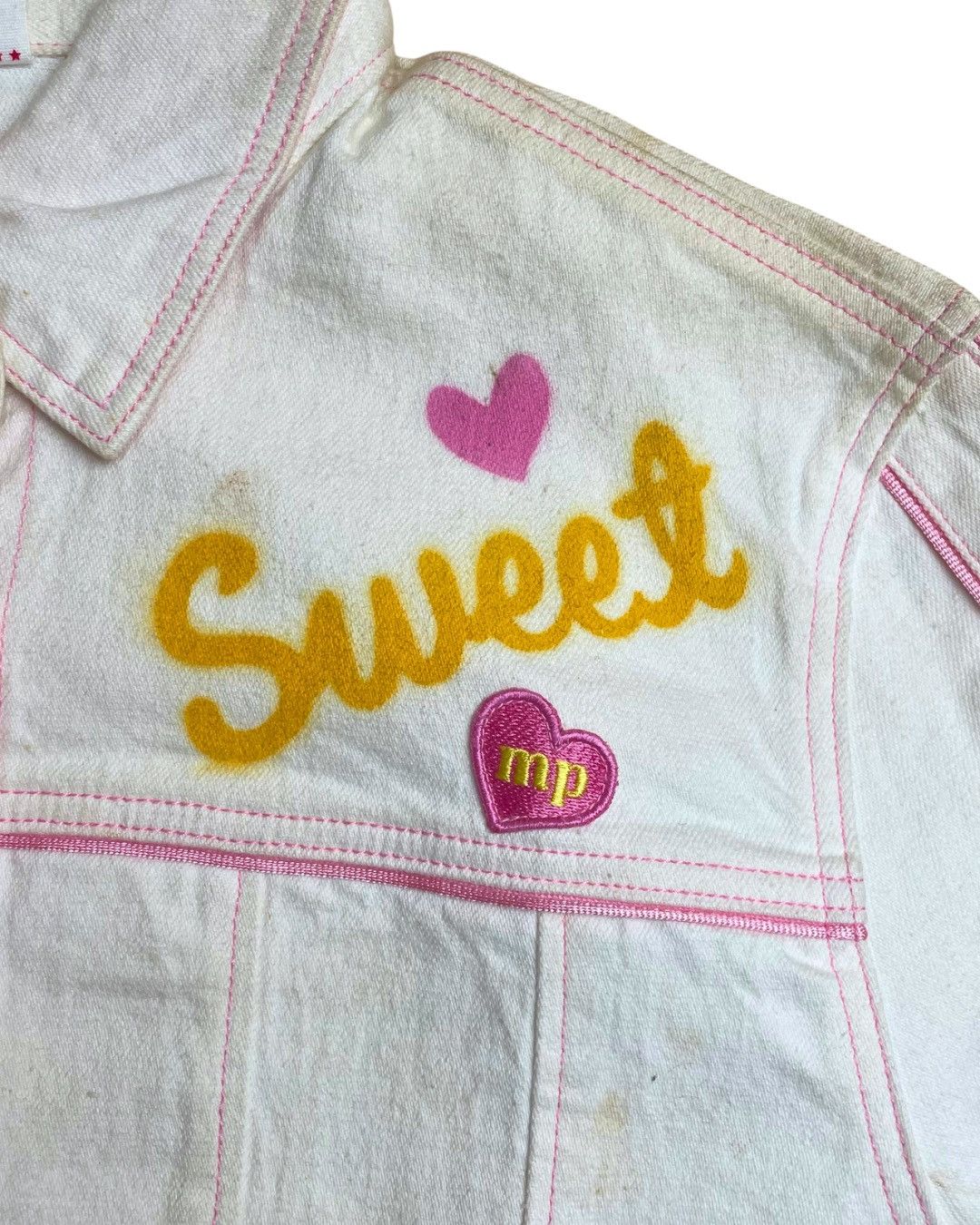 Japanese Brand Mezzo Piano Sweet Graphic Denim Jacket Size S / US 4 / IT 40 - 12 Thumbnail