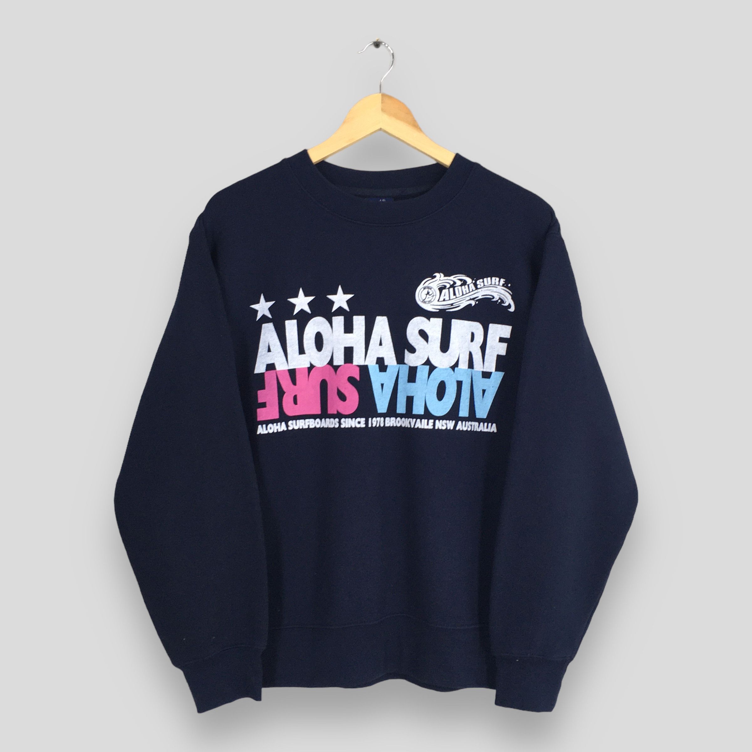 Vintage Aloha Surf Blue Sweater Medium
