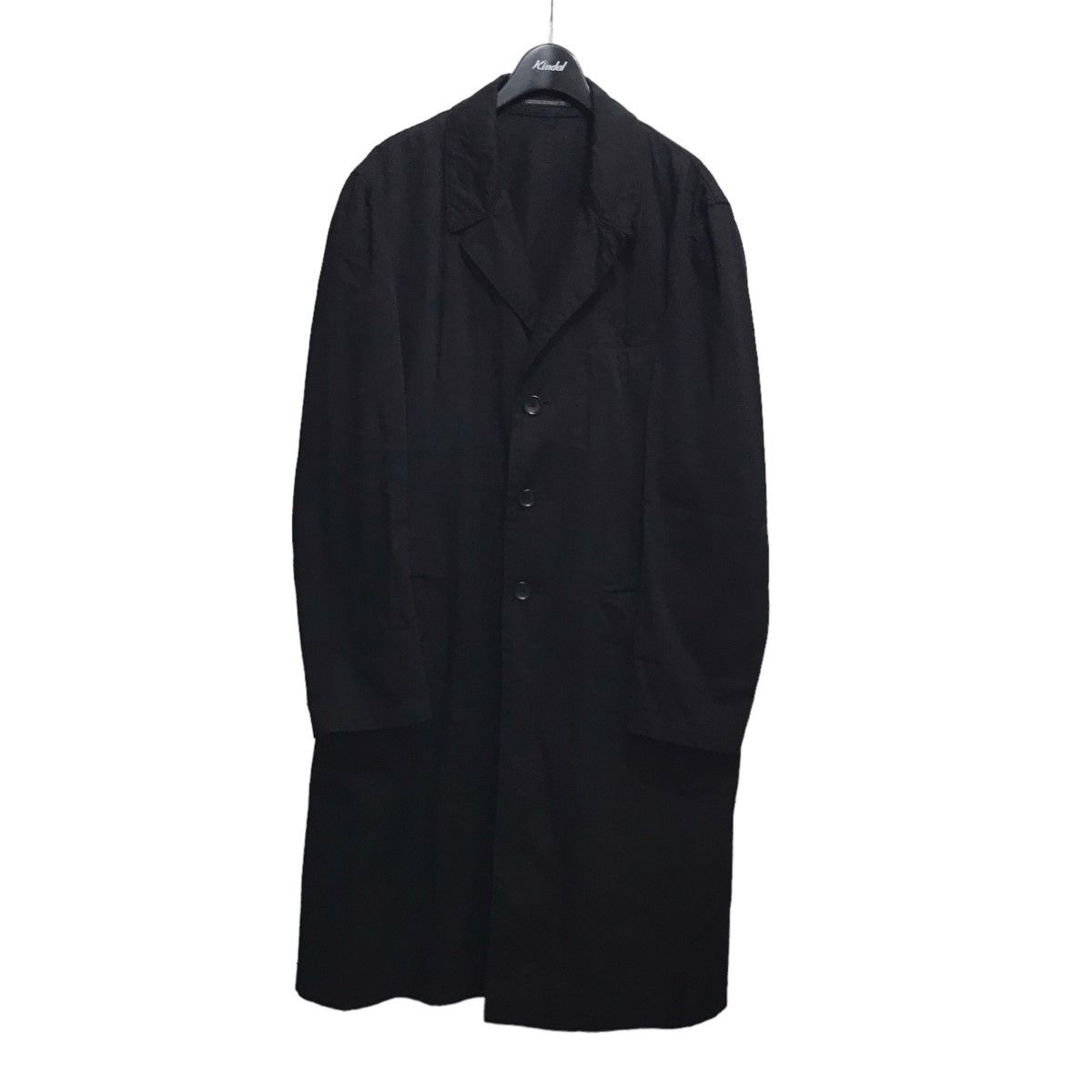 image of Yohji Yamamoto Pour Homme 21Aw Twill Long Jacket in Black, Men's (Size Medium)