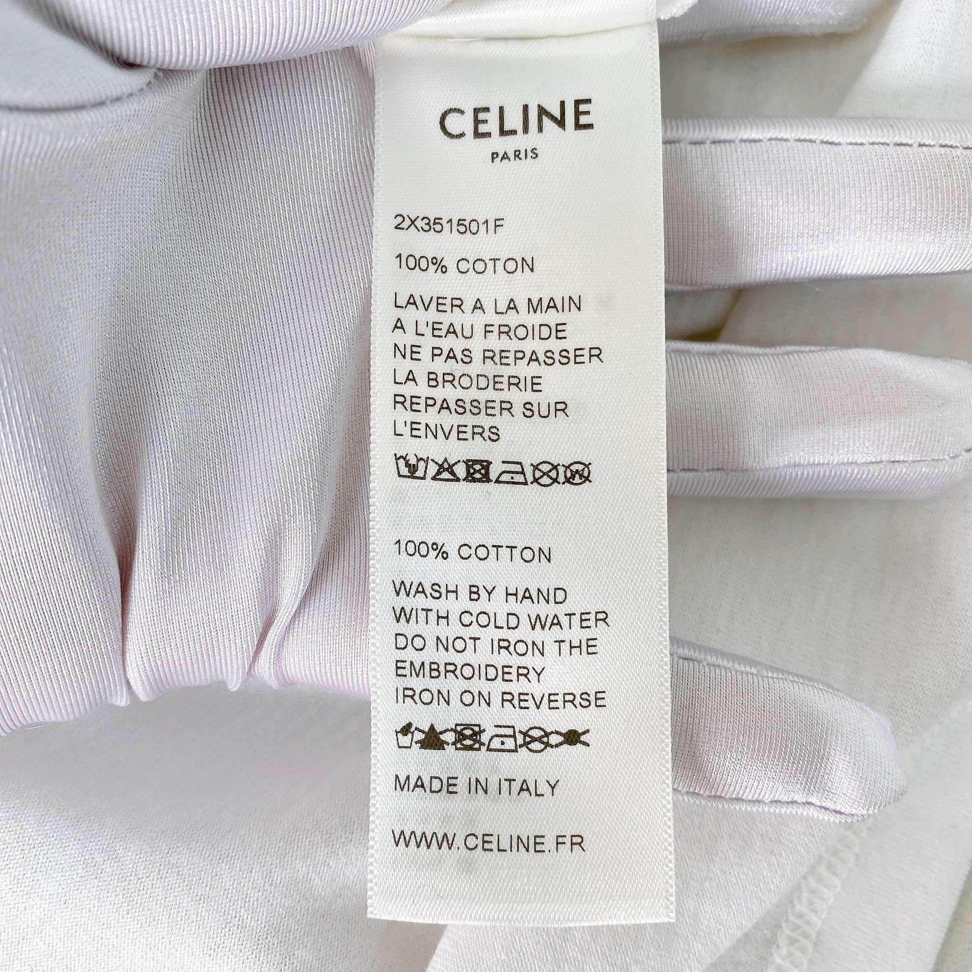 Celine Celine white logo Tee M new with tags 6125 Size M / US 6-8 / IT 42-44 - 8 Thumbnail
