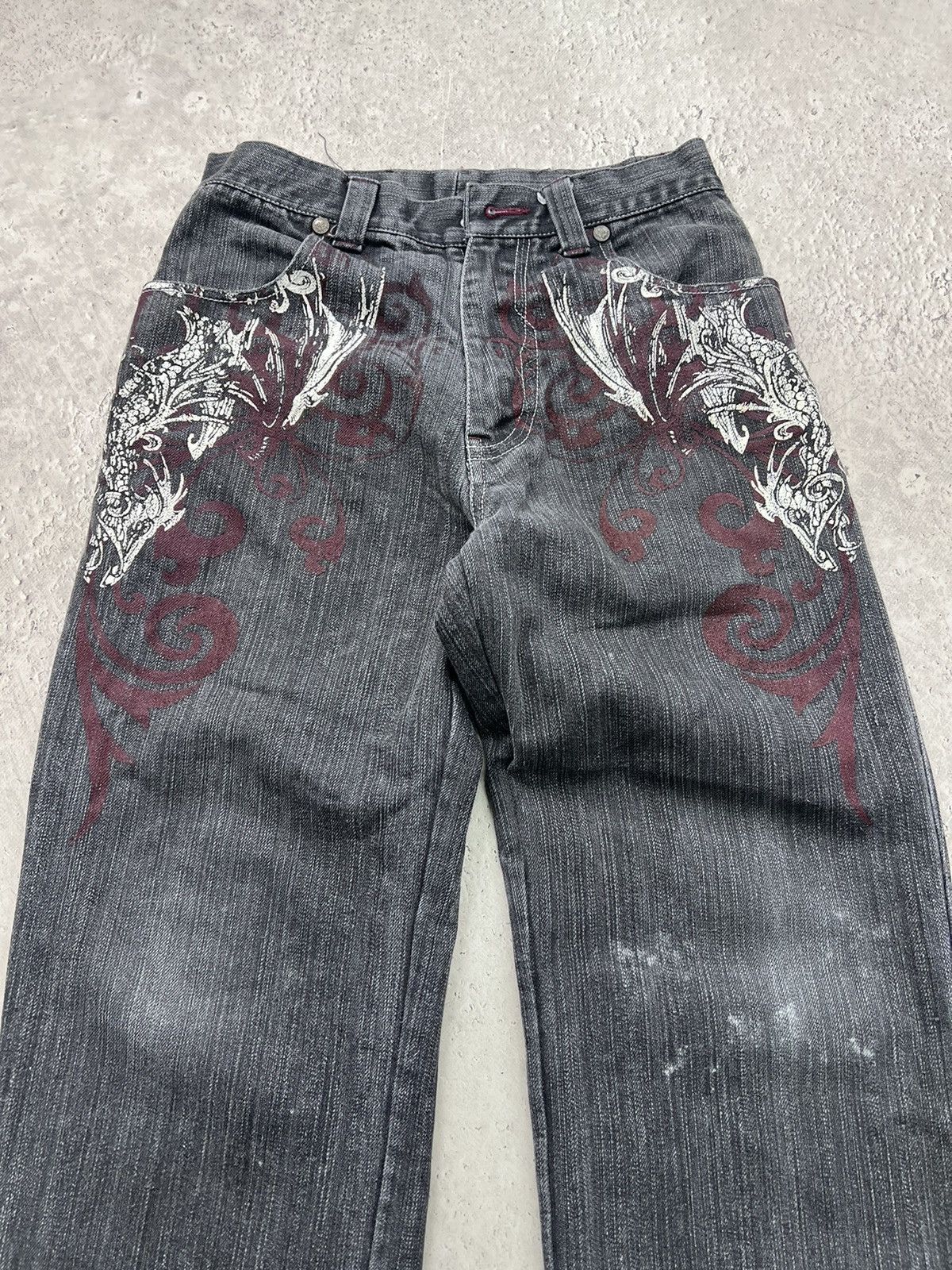 JNCO × Japanese Brand Crazy Vintage Y2K/2000s Grunge Dark Wash Denim Jeans! Size US 30 / EU 46 - 4 Thumbnail