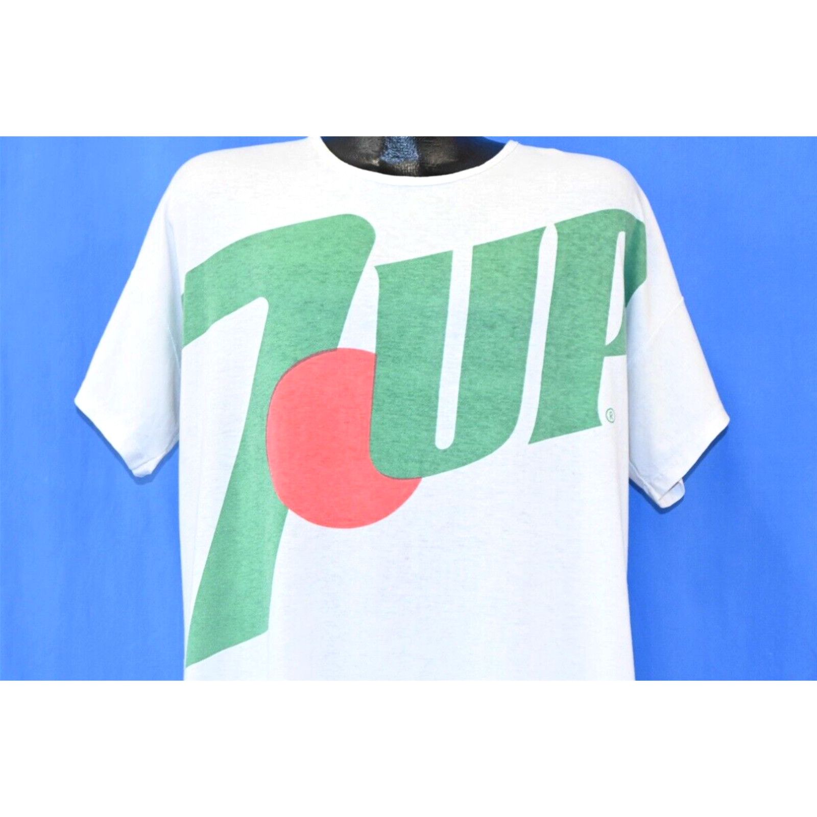 image of Vintage 80's 7 Up Feels So Good Comin Down Citris Soft Drink Sleep T-Shirt 2Xl in White, Men's