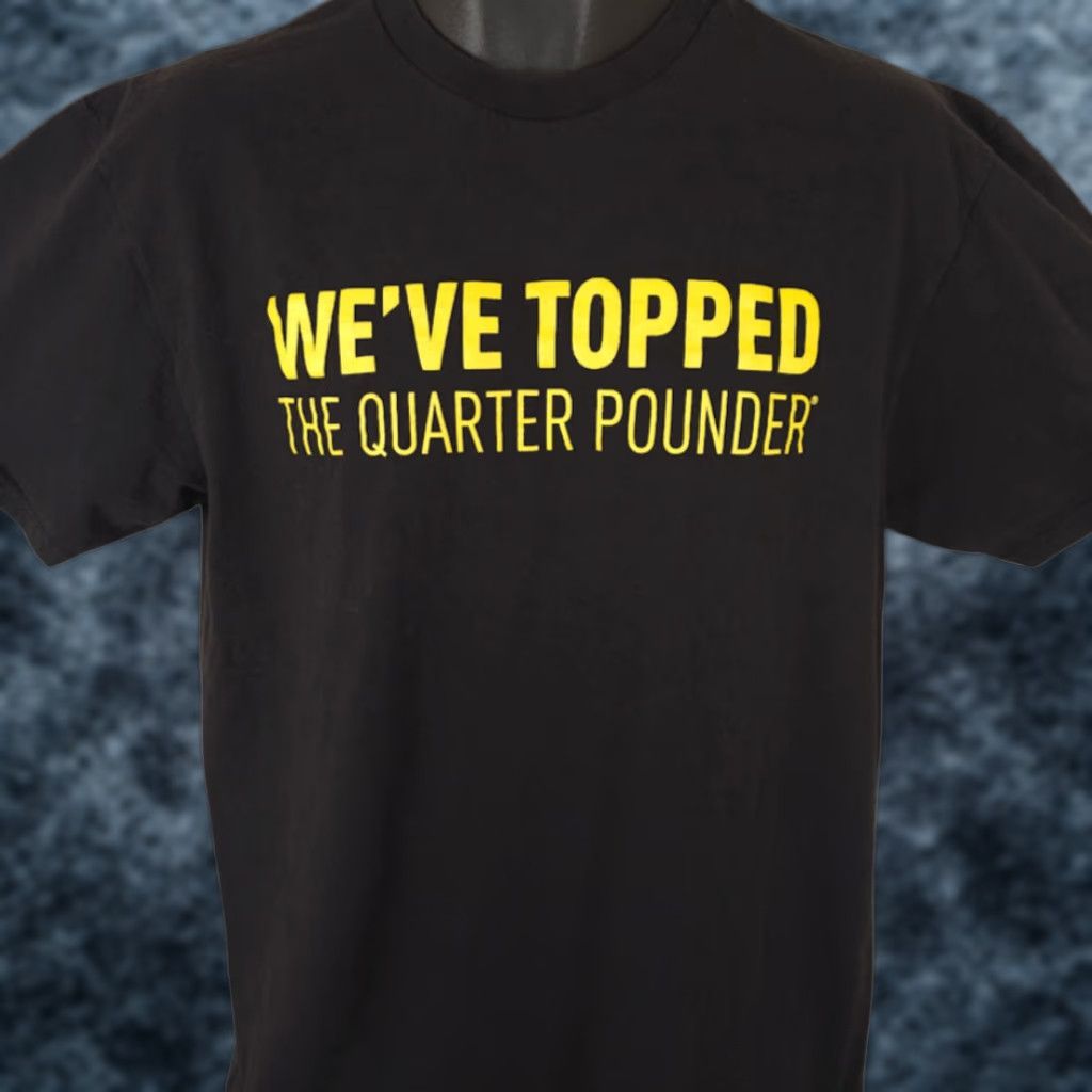 Vintage McDonalds Quarter Pounder T Shirt Mens Large Black Cheeseburger Snack Tee shirt Mens Large Black McDonalds T-Shirt Size US L / EU 52-54 / 3 - 1 Thumbnail