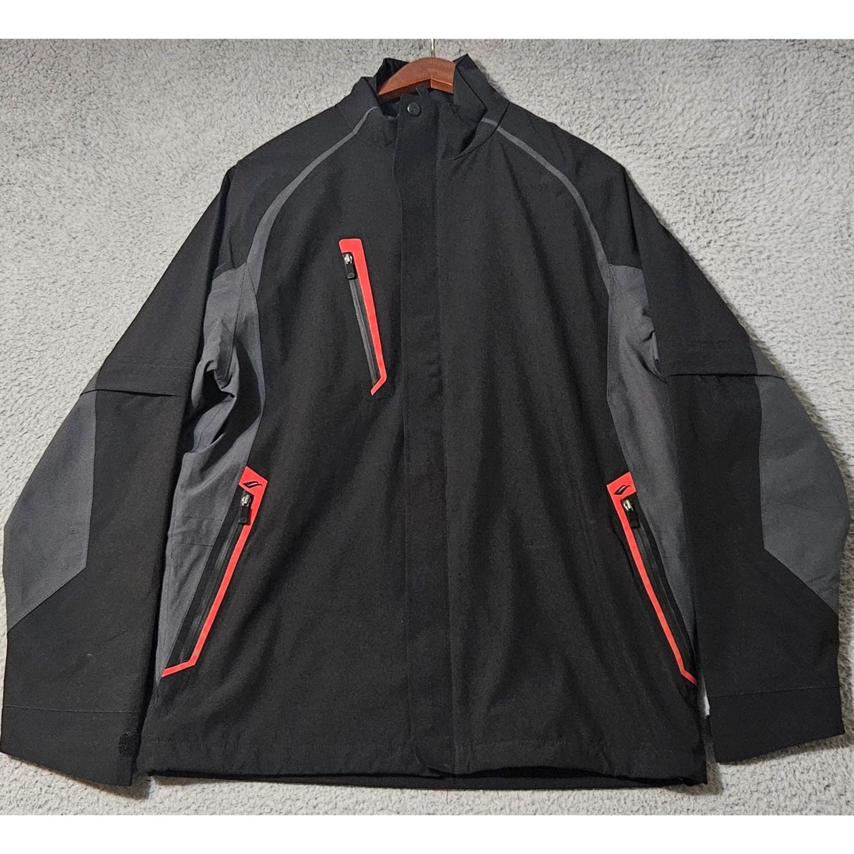 Vintage Glen Echo Rain Jacket Full Zip Off Sleeves Mens Size Small Black Red Jacket Size US S / EU 44-46 / 1 - 2 Thumbnail