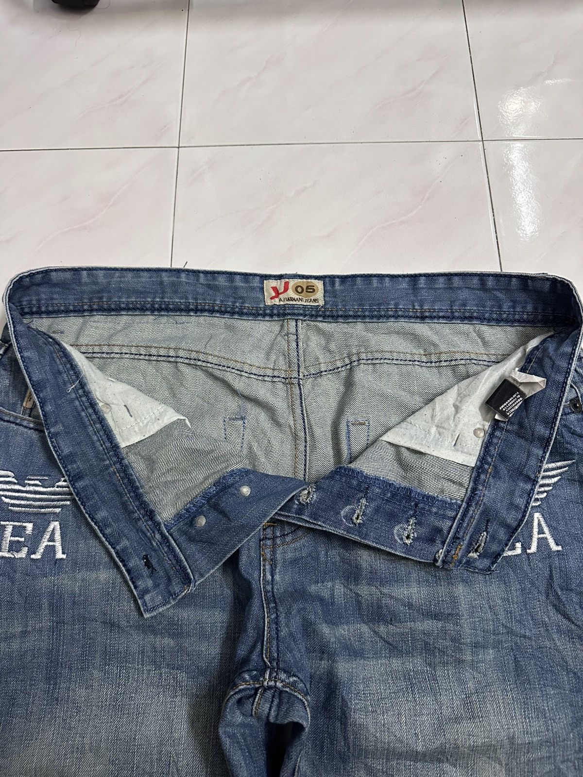 Rick Owens 2000 Emporio Armani Baggy Embroidered Y2K Goa Lgb Jnco Jeans Size US 38 / EU 54 - 9 Thumbnail