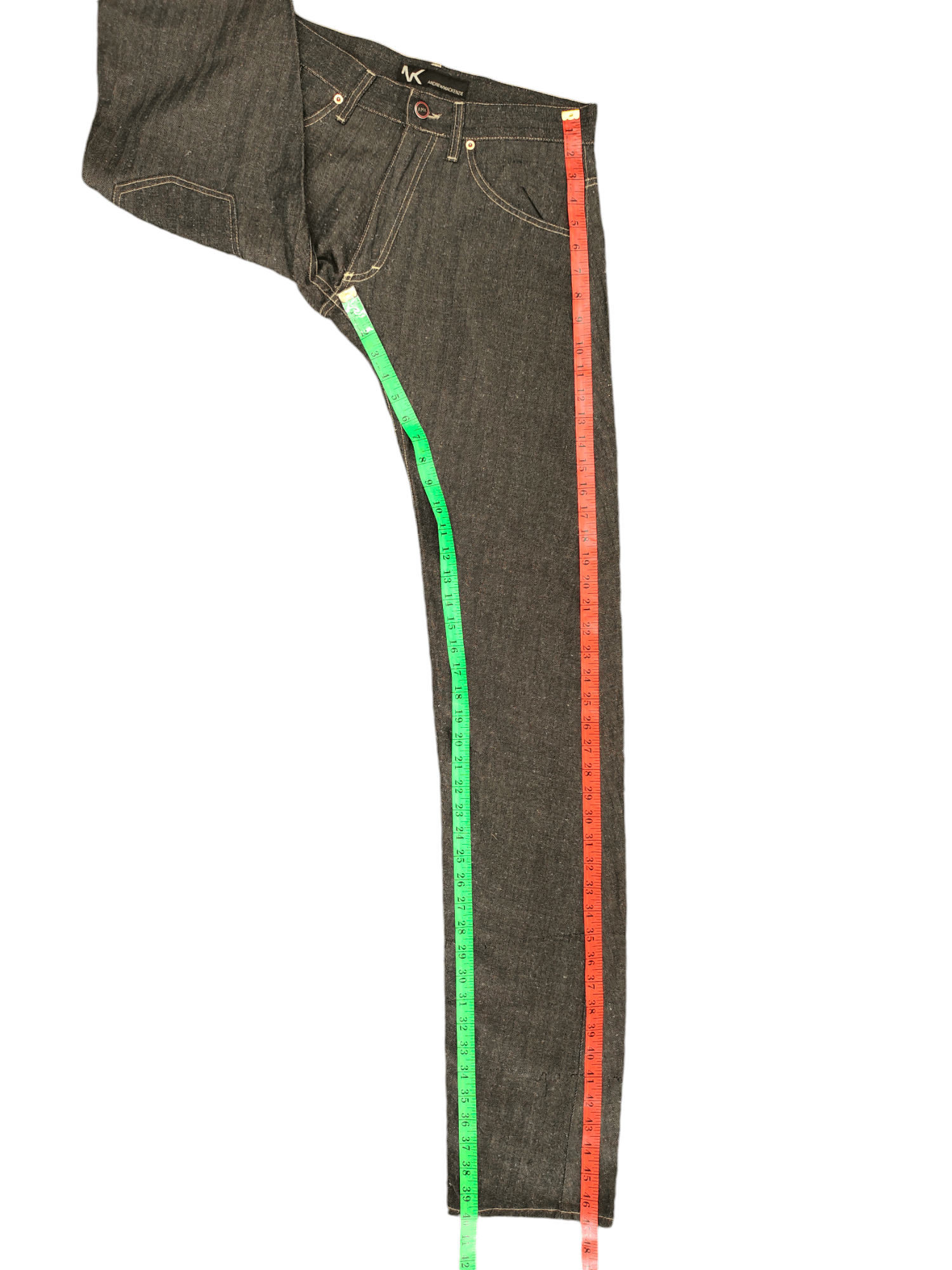 Andrew Mackenzie Andrew Mackenzie Heringbone Tweed Long Denim Jeans Size US 30 / EU 46 - 9 Thumbnail