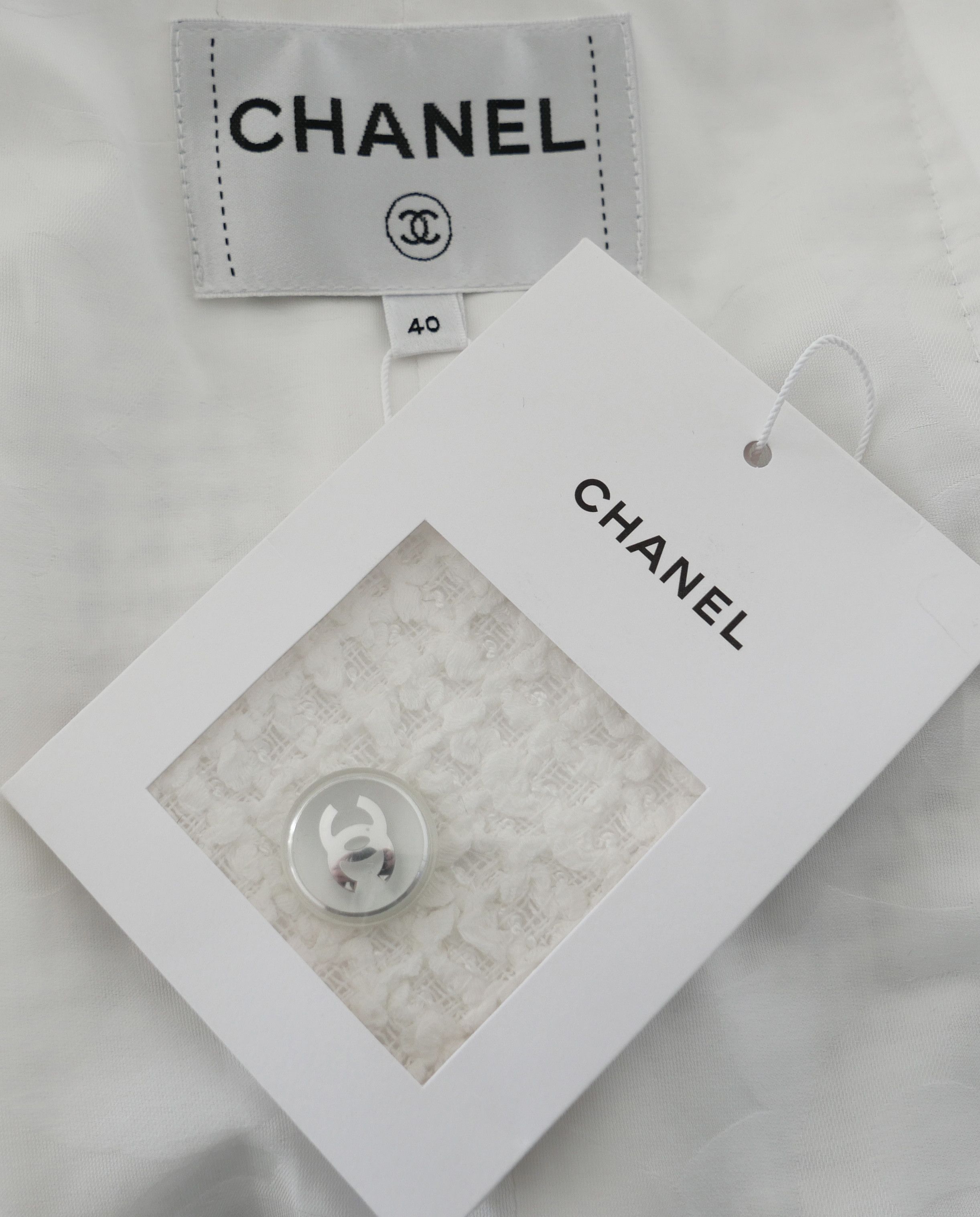 Chanel Chanel White Tweed Jacket 23P 2023 Pre Spring-Summer Size M / US 6-8 / IT 42-44 - 8 Thumbnail