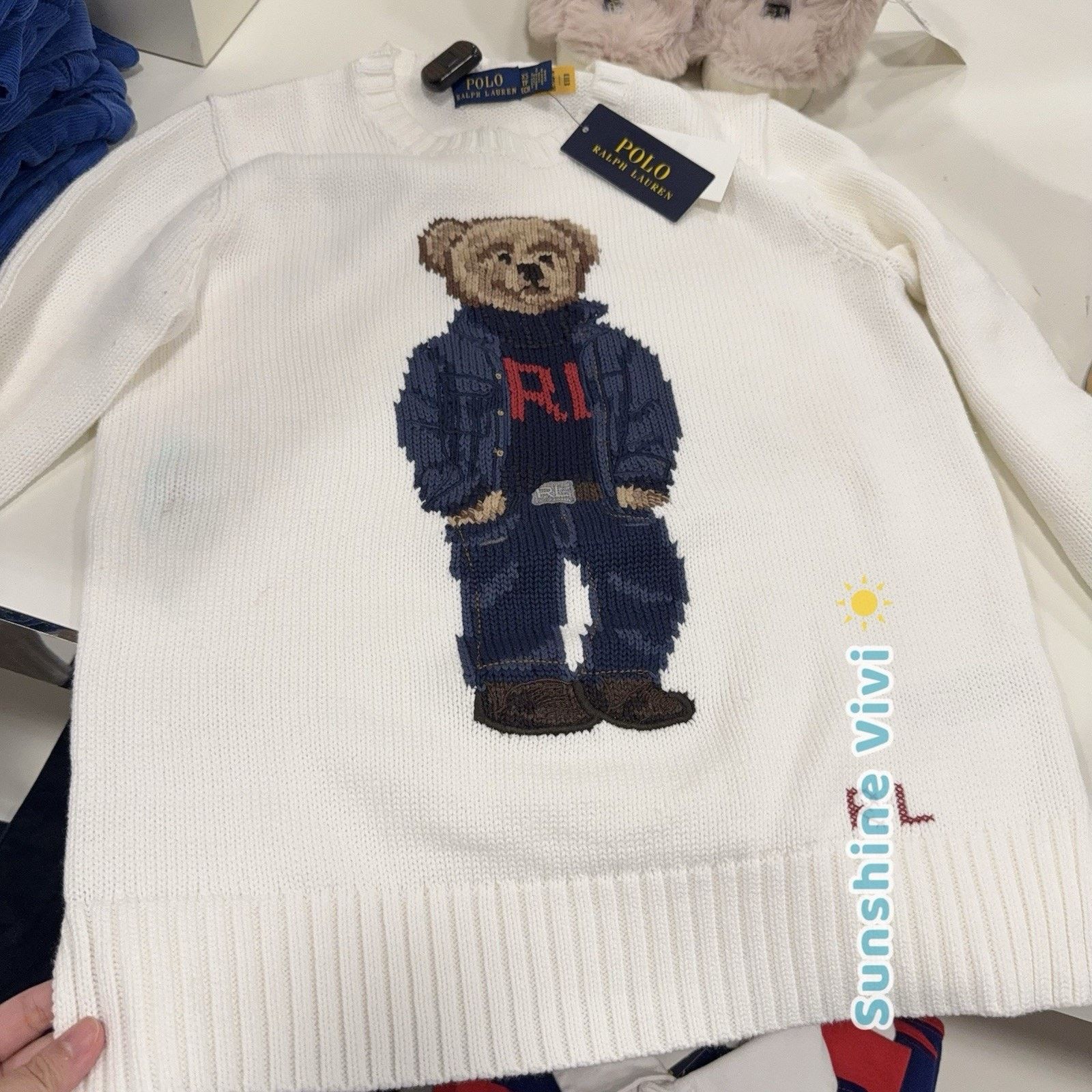Ralph Lauren Purple Label NWT Ralph Lauren Women Bear Suit Crewneck Sweatshirt Cream Size US XS / EU 42 / 0 - 1 Thumbnail