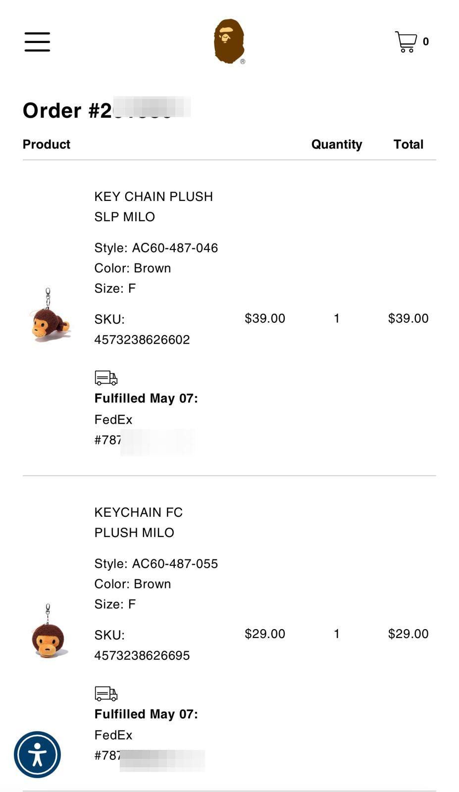 Bape BAPE x Baby Milo Store Plush Keychain - A Bathing Ape Size ONE SIZE - 9 Thumbnail
